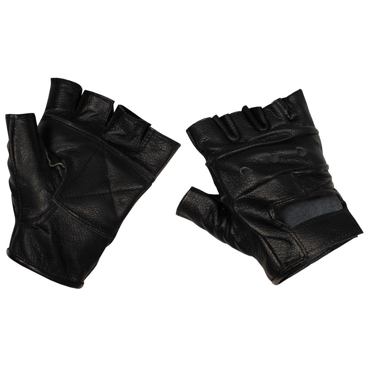 MFH Lederhandschuhe Lederhandschuhe, ohne Finger, Deluxe, schwarz