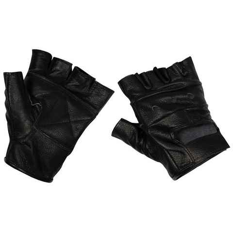 MFH Lederhandschuhe Lederhandschuhe, ohne Finger, Deluxe, schwarz S