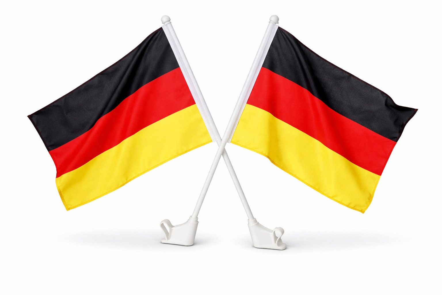 Beta Service GmbH Fahne Deluxe Autofahne Deutschland 2er Set 48cm, 2er Set für doppelten Fan-Spaß
