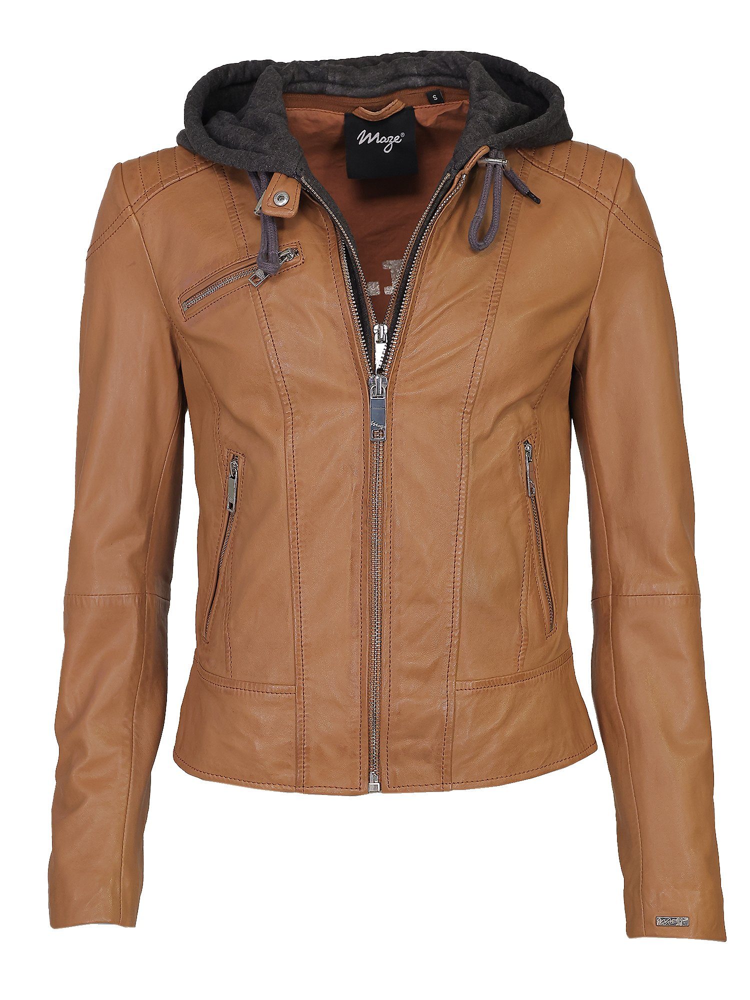 cognac Lederjacke Mico Maze