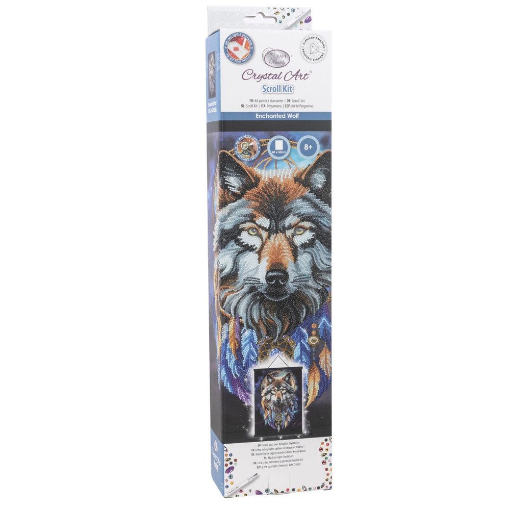 CRAFT Buddy Kreativset Crystal Art - Scroll-Kit - Wolf
