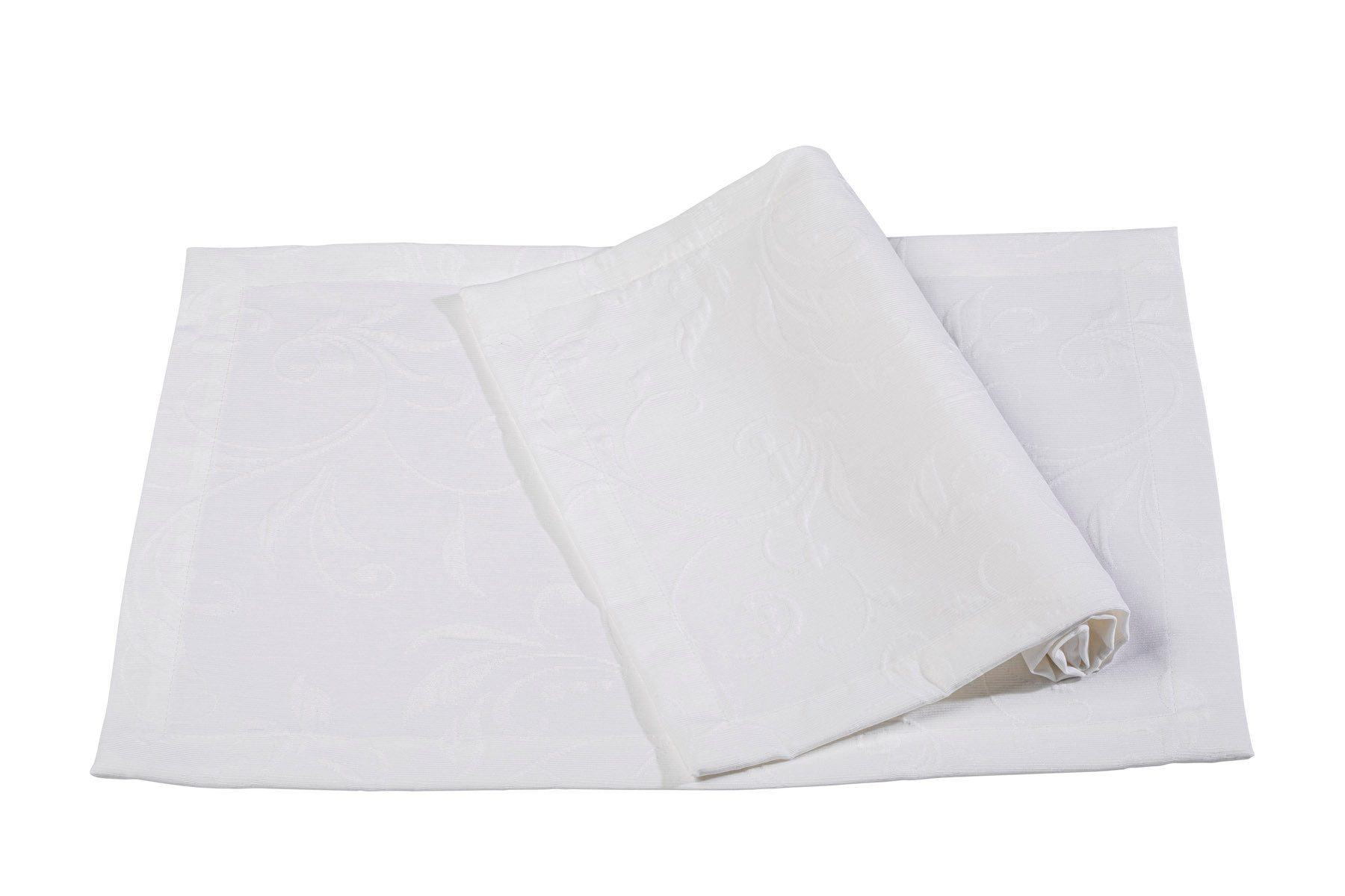 PICHLER Platzset bügelfreier Piqué ornamental Tischset 6er Set 50 x 35 cm SCALA Rechte, (Spar-Set, 6-St., 6 Platzdecken), Platzset Tischset Esszimmer Küche