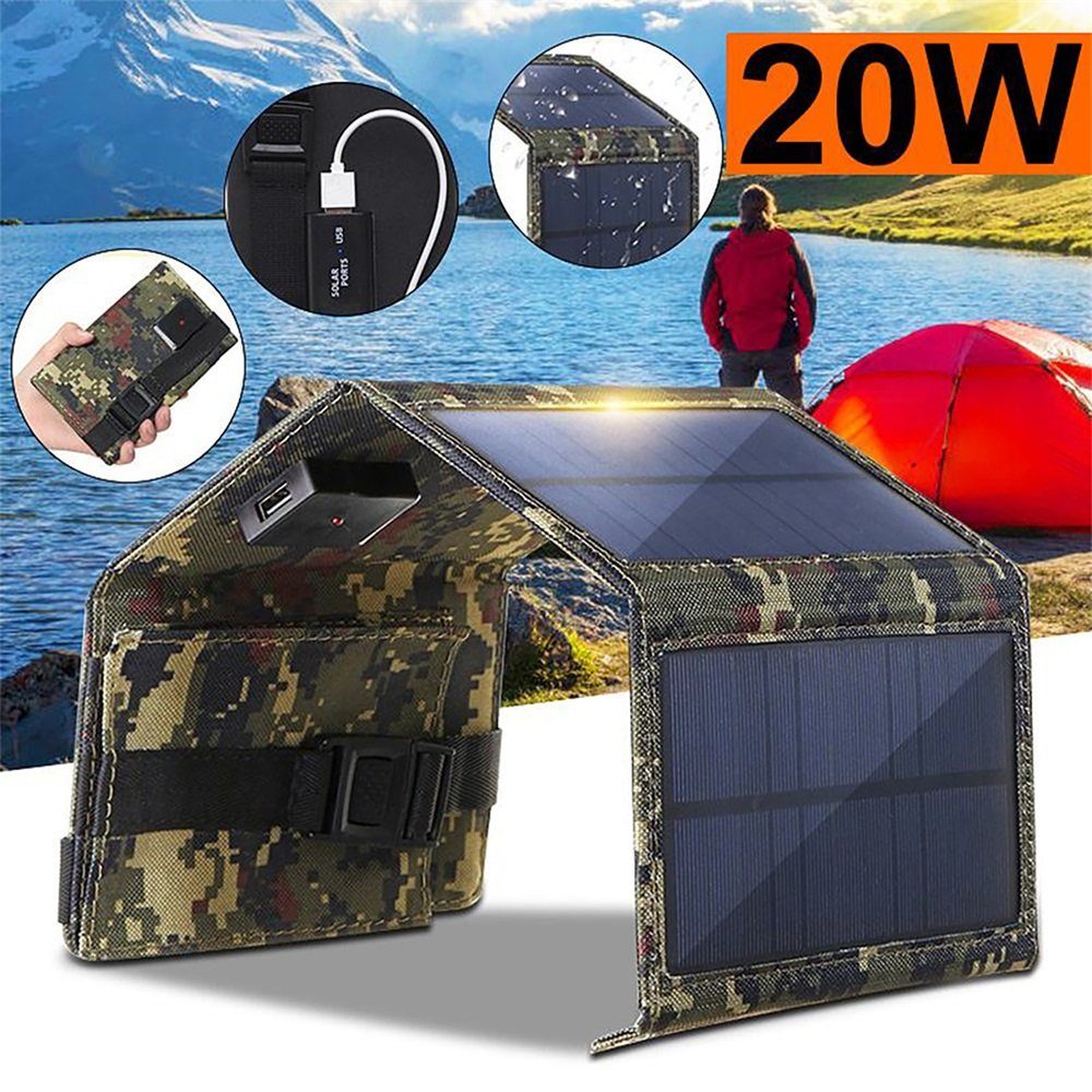 Rutaqian Solaranlage Solarladegerät Wasserdichtes Sonnenkollektor Solarabsorber Schwarz Powerbank