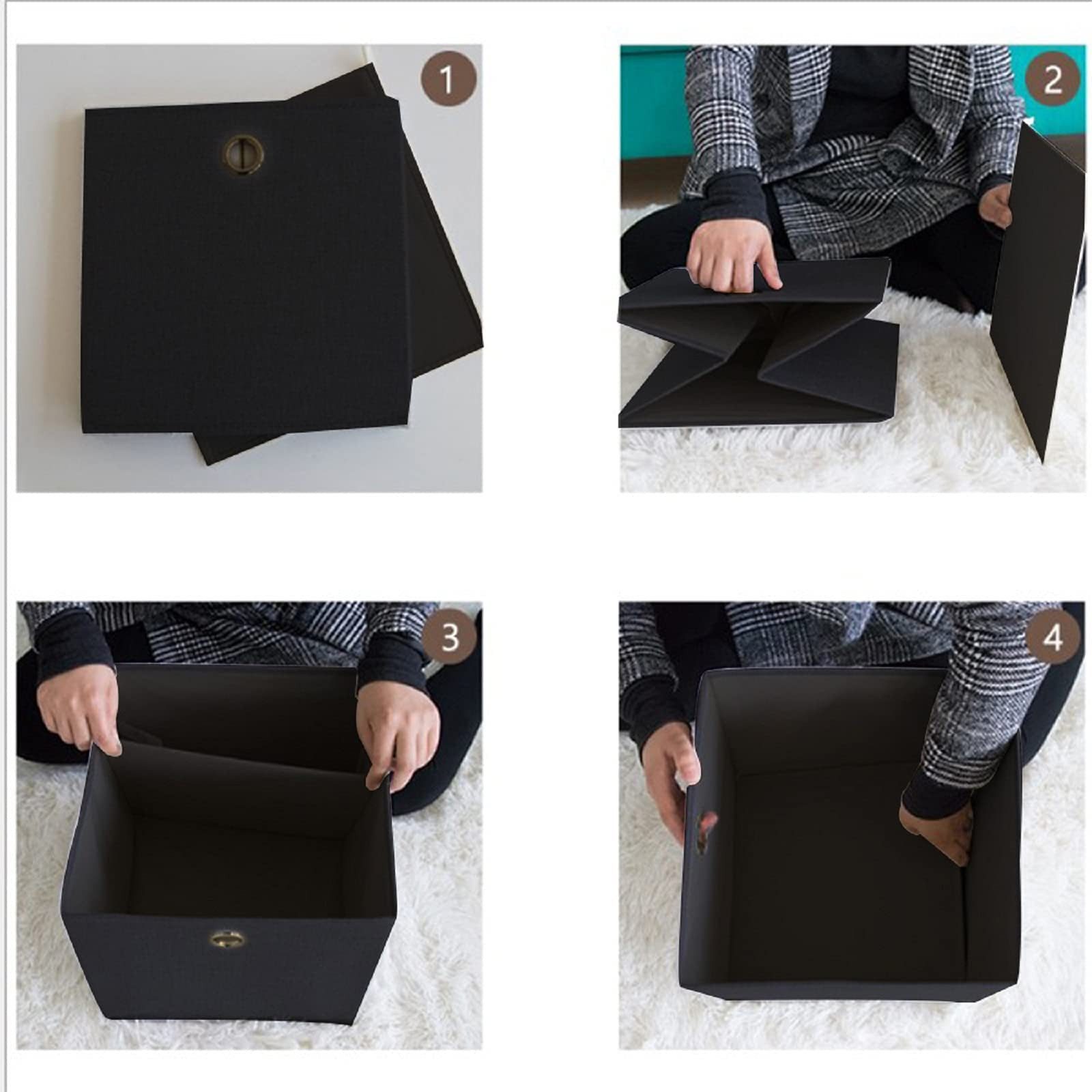 Youyijia Aufbewahrungsbox Pack of 10 Storage Boxes Folding Box 32 x 32 x 32 cm – Bild 5 von 5