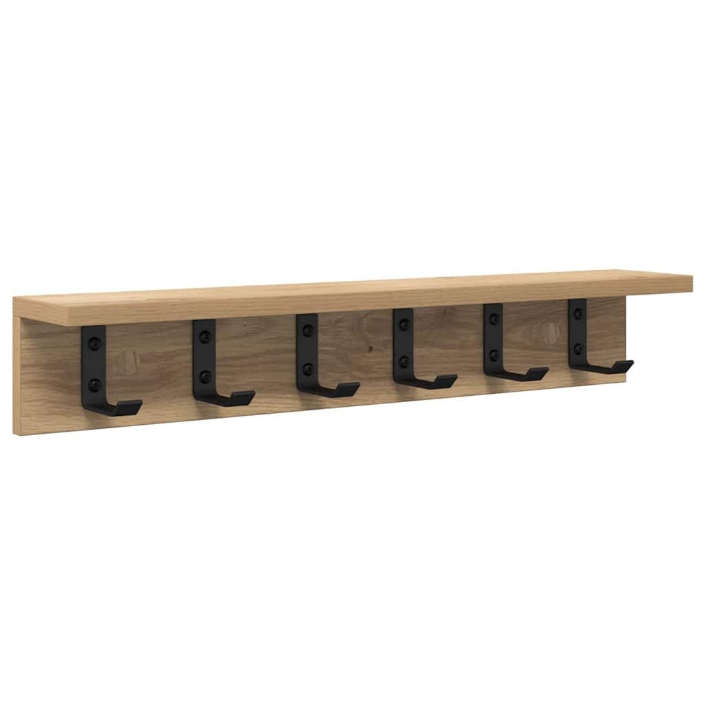 vidaXL Garderoben-Set Garderobe Kleiderhaken Regal mit Ablage Wandmontiert Eiche handwerklic