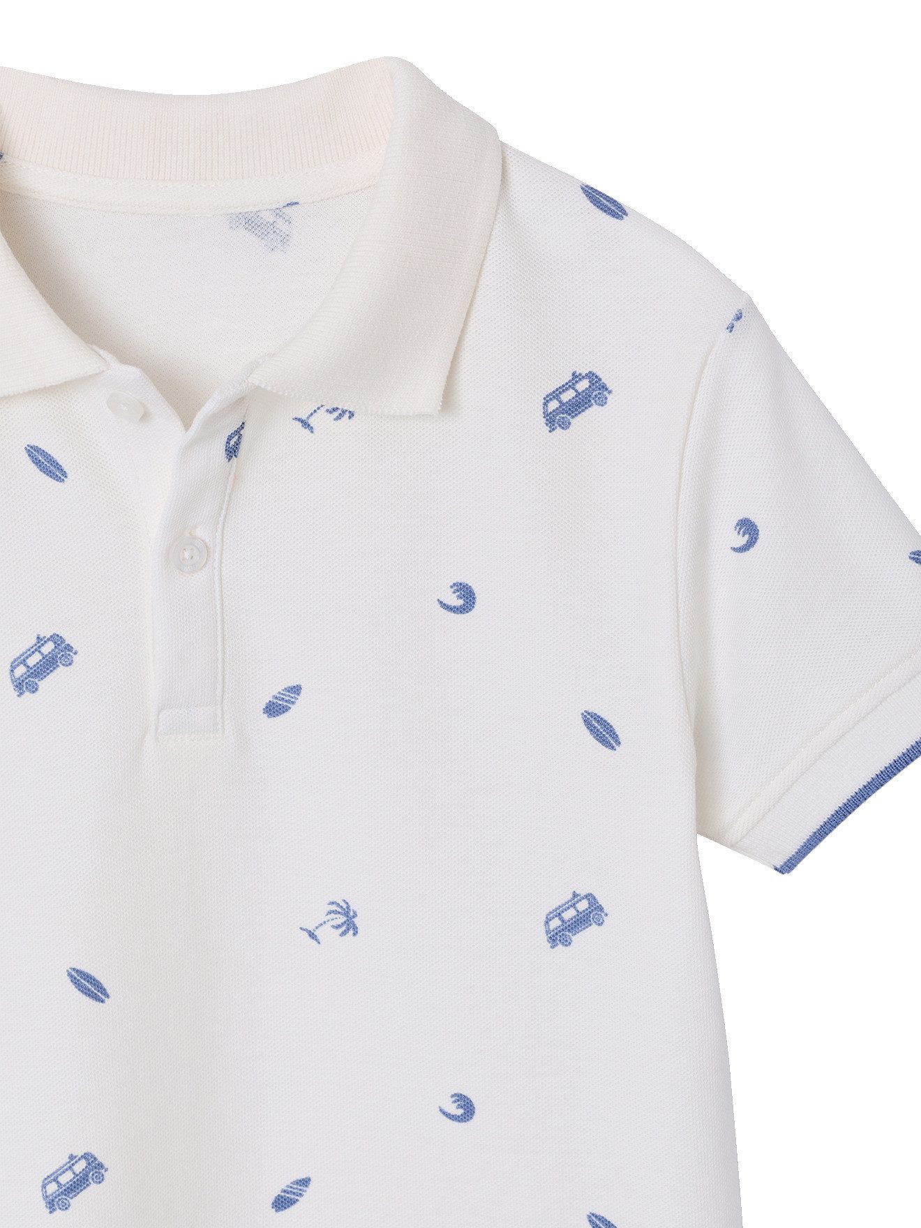 vertbaudet Poloshirt Jungen Poloshirt mit Allover-Print – Bild 3 von 4