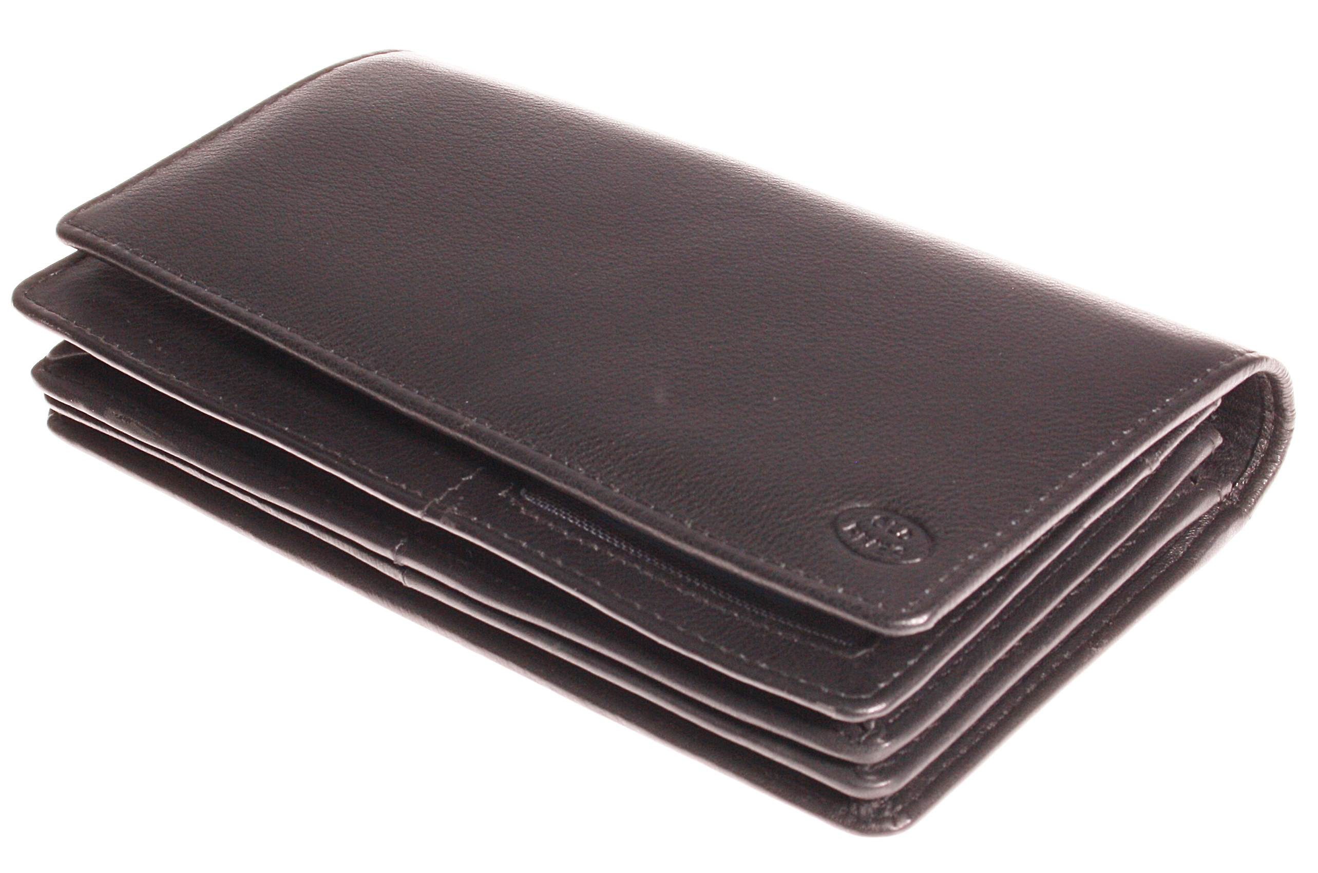 SHG Geldbörse Damen Geldbörse Leder Portemonnaie Portmonee Geldtasche Schwarz