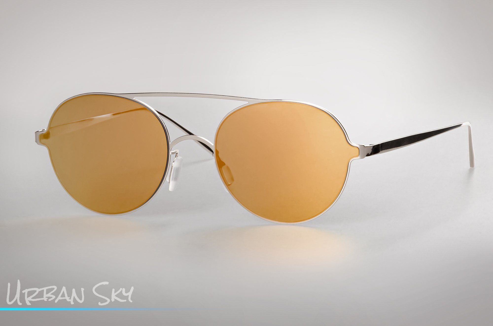 UrbanSky Sonnenbrille Doppelpack „Henry“ (2er-Pack, Sonnenbrillen-Set mit Einstecketuis) verspiegelte Metallbrillen Pilotenstil UV400