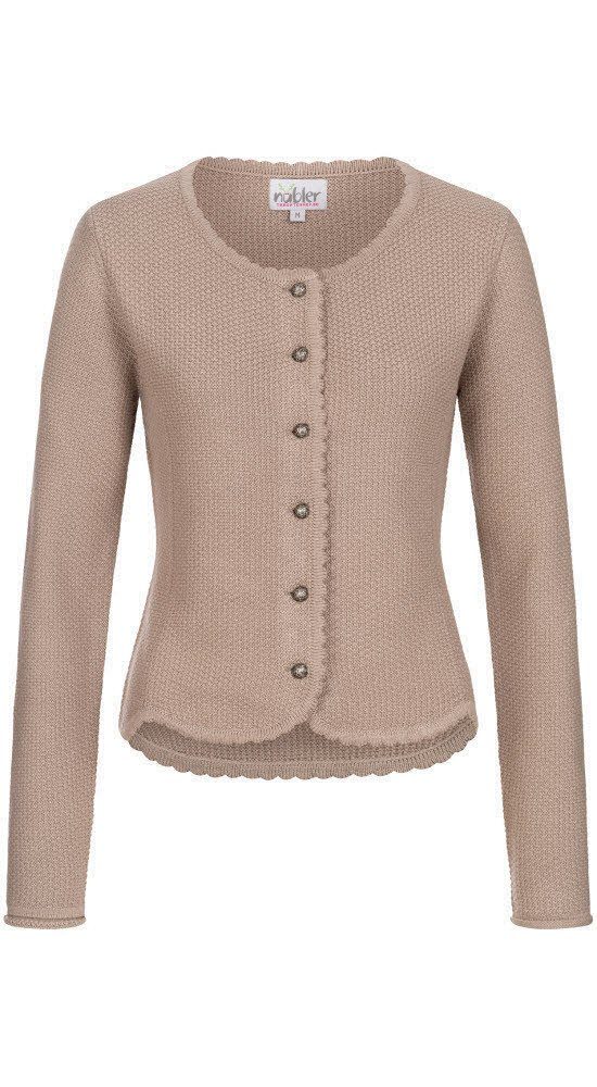 Trachtenstrickjacke Strickjacke Langarm Yvonne in Natur von Nübler