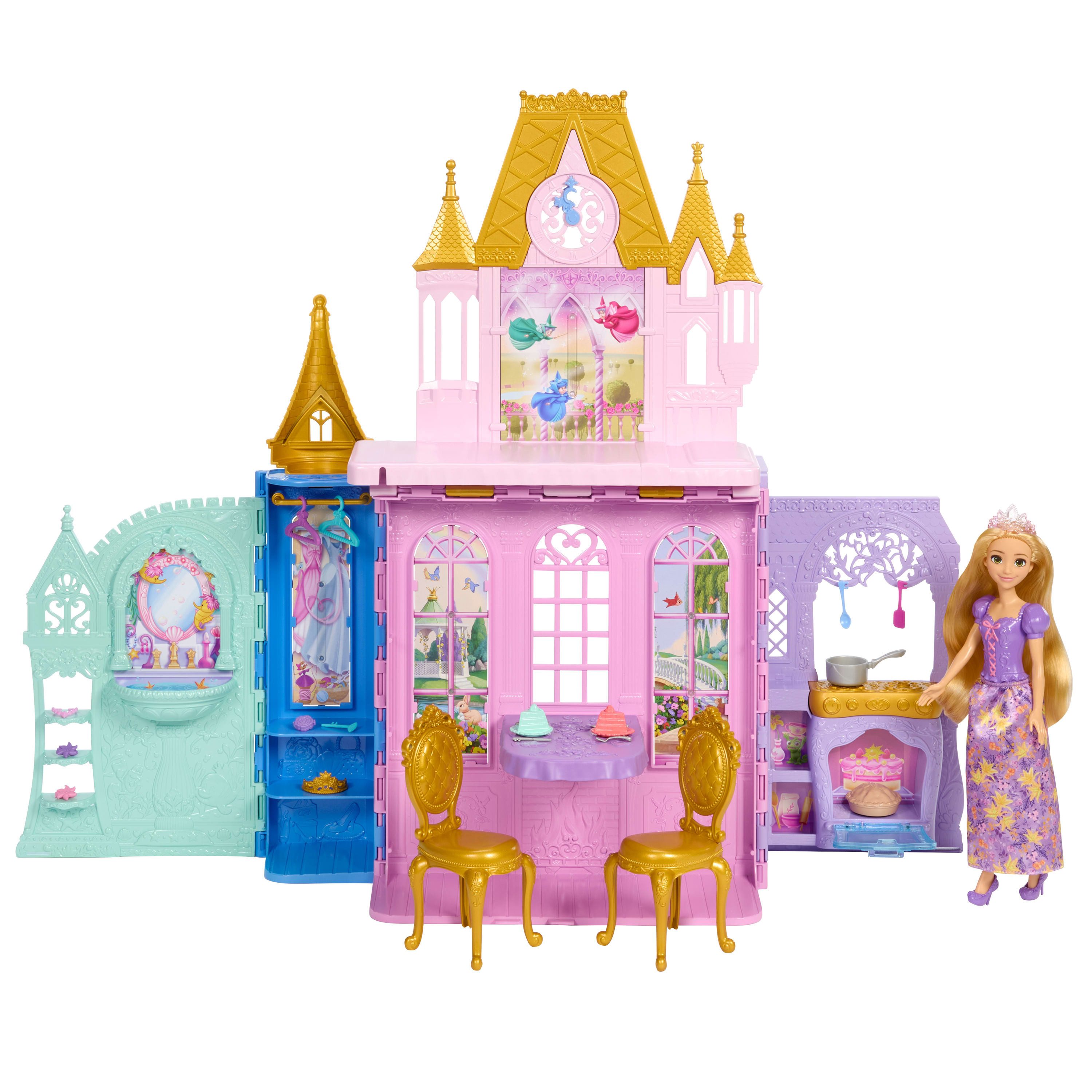 Mattel® Spielwelt Disney Prinzessin Faltbares Schloss-Spielset mit Rapunzel-Puppe