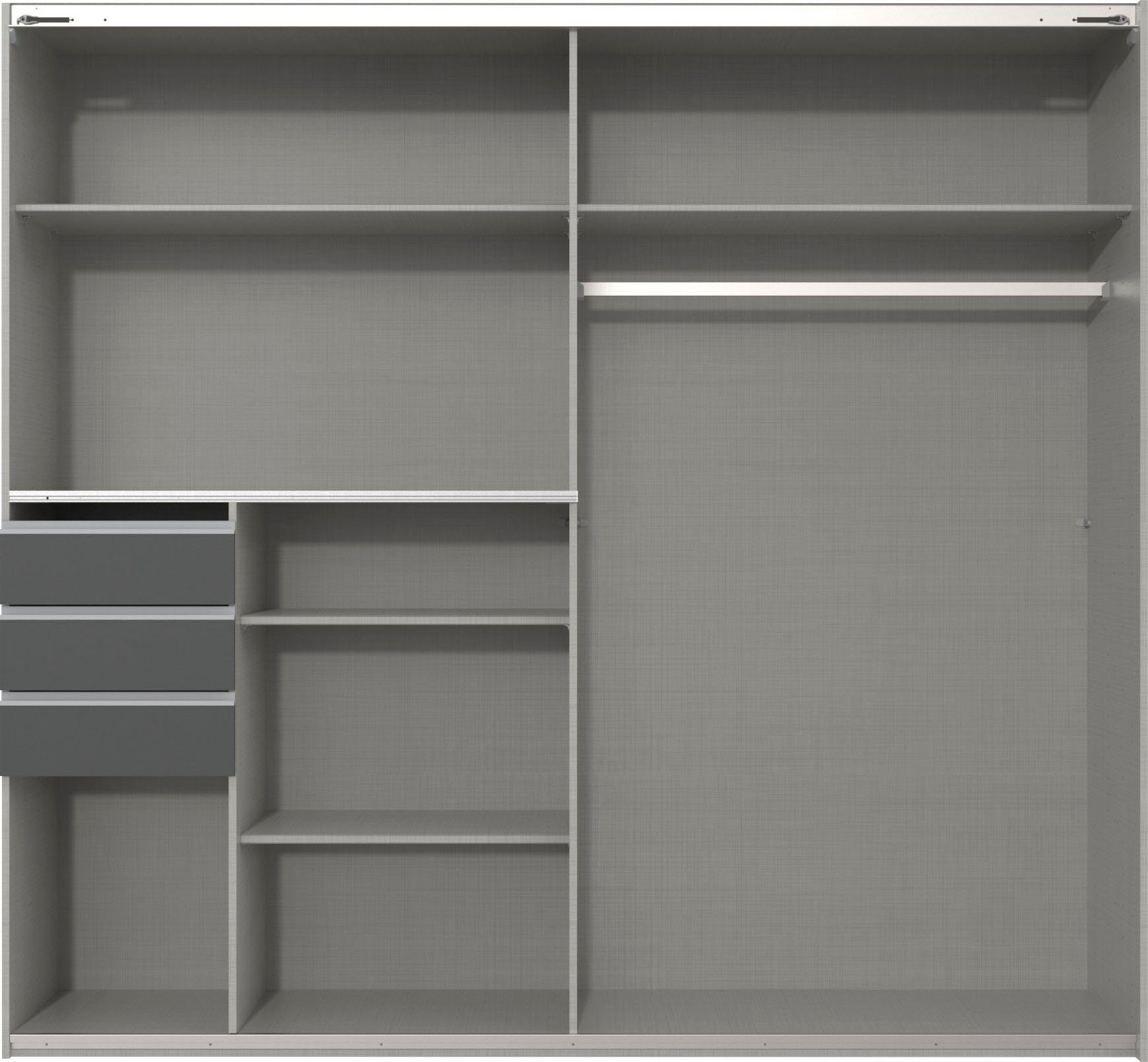 Wimex Schwebetürenschrank Saigon mit Spiegeltür, 2 Türen, 225cm breit