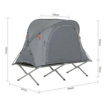 SoBuy Feldbett OGS60 mit Zelt 4in1-Zelt mit Campingliege Schlafsack Wurfzelt Matratze