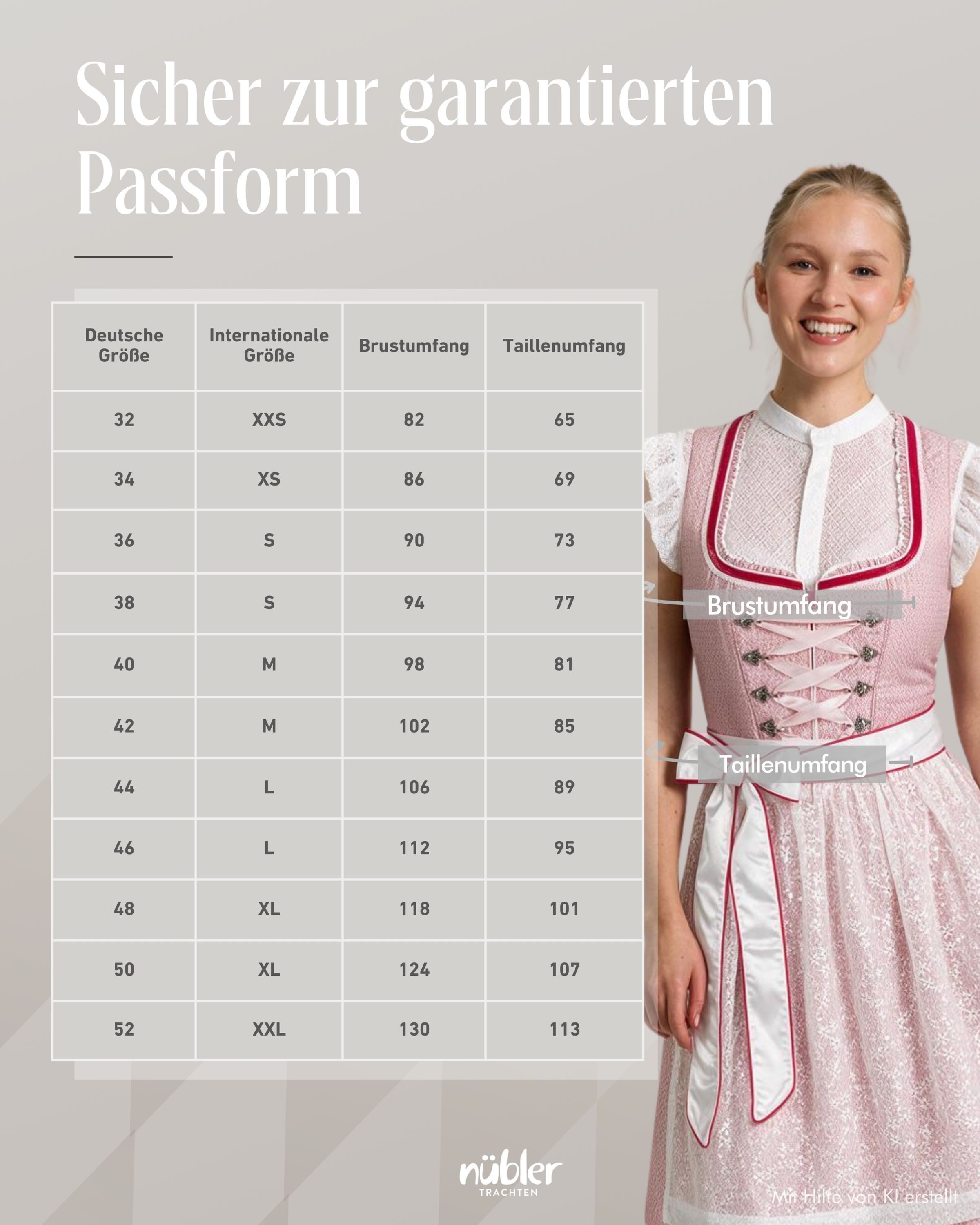 Nübler Dirndl Mini Dirndl Lina in Rosa von Nübler - Rocklänge 55 cm – Bild 3 von 5