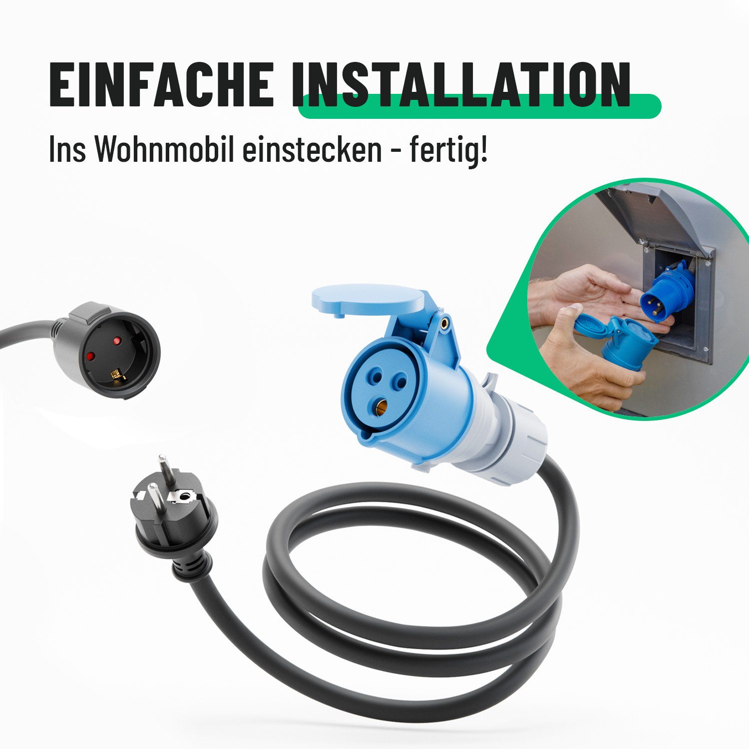 greate. Schuko Stecker auf CEE Kupplung & CEE Stecker auf Schuko Kupplung CEE-Adapterkabel