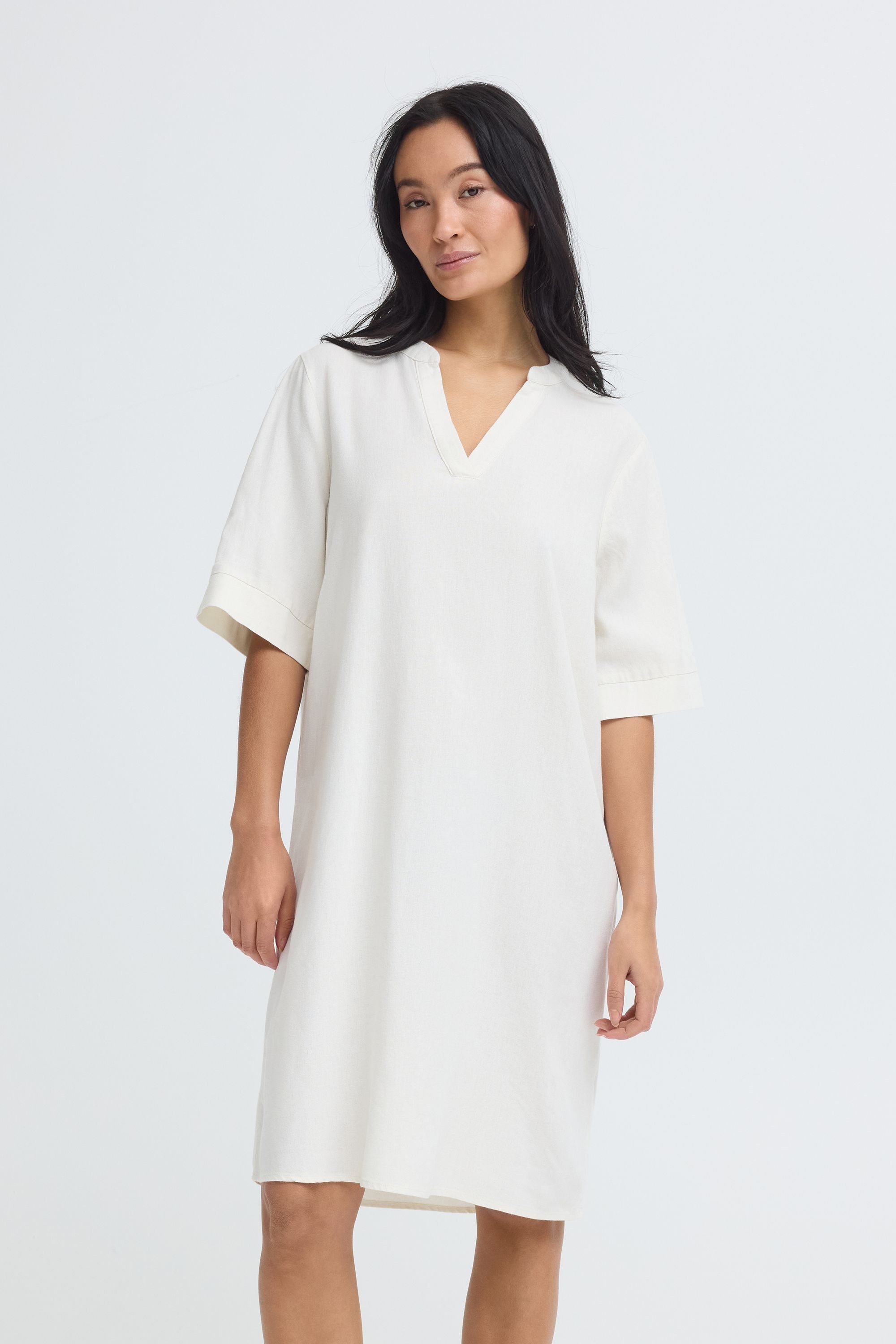 OXMO Minikleid OXNInna Modisches Kleid aus Leinen-Mix