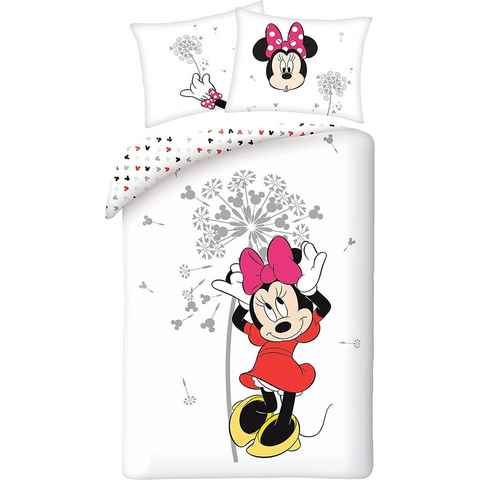 Bettwäsche Disney Minnie Maus Wende Bettwäsche Kopfkissen Bettdecke für 135x200, Disney Minnie Mouse, 100% Baumwolle, 2 teilig, 100% Baumwolle