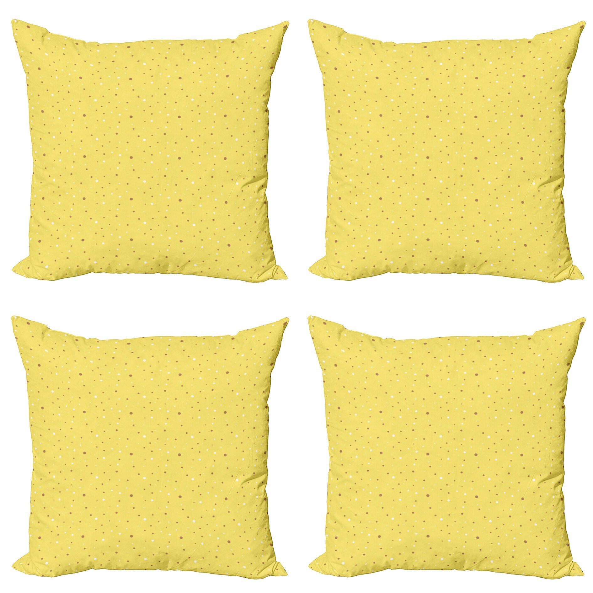 Kissenbezüge Modern Accent Doppelseitiger Digitaldruck, Abakuhaus (4 Stück), Gelbe Punkte Groß oder klein Spots