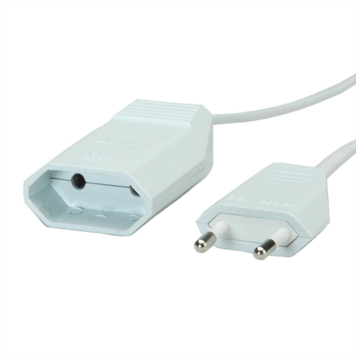 Bachmann Euro-Verlängerung 230V/2,5A, weiß Stromkabel, Eurostecker, 2,5A, CEE 7/16, Typ-C Männlich (Stecker), Eurostecker, 2,5A, CEE 7/16, Typ-C Weiblich (Buchse) (500.0 cm)
