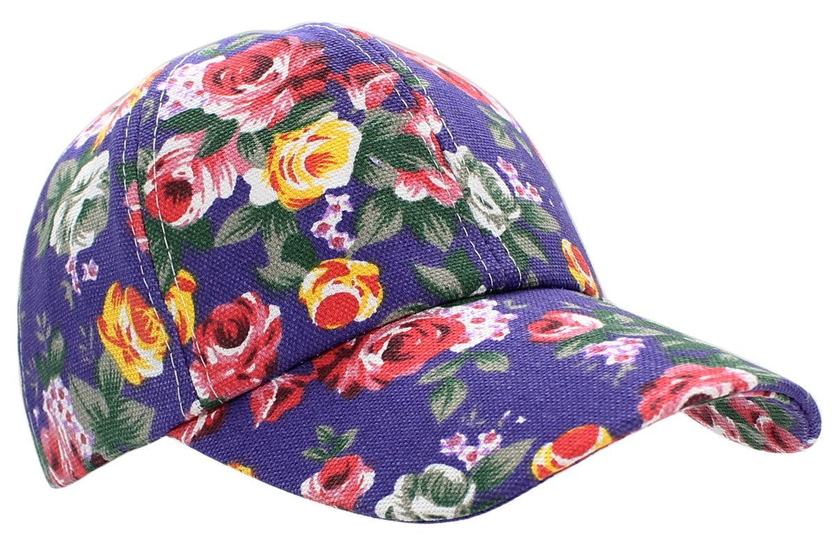 dy_mode Baseball Cap Sommerliche Damen Kappe Frauen Schirmmütze K227-RoseLila Geblümt Geblümt Baseballkappe