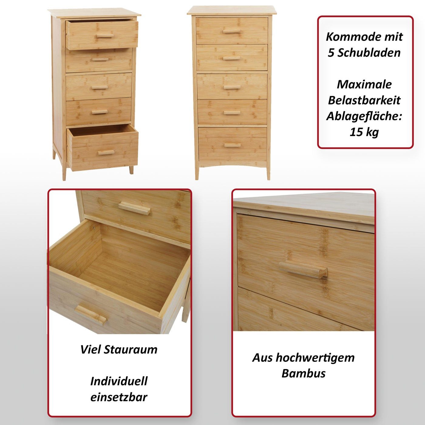 MCW Kommode MCW-M24, Viel Stauraum, Individuell einsetzbar