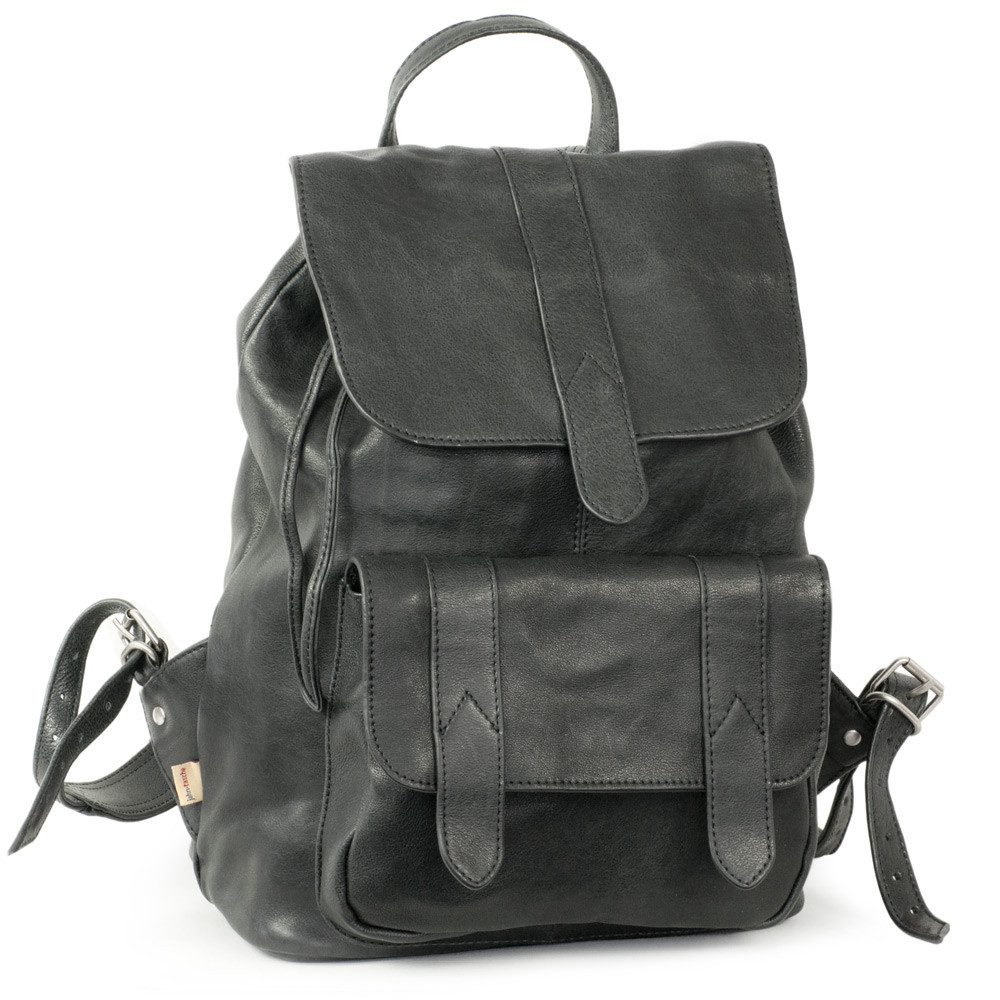 Jahn-Tasche Cityrucksack Lederrucksack / Cityrucksack Gr. M, Schwarz, Jahn-Tasche 519