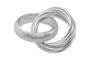 SILBERMOOS Silberring Mehrfachring "Aus zehn mach eins", 925 Sterling Silber