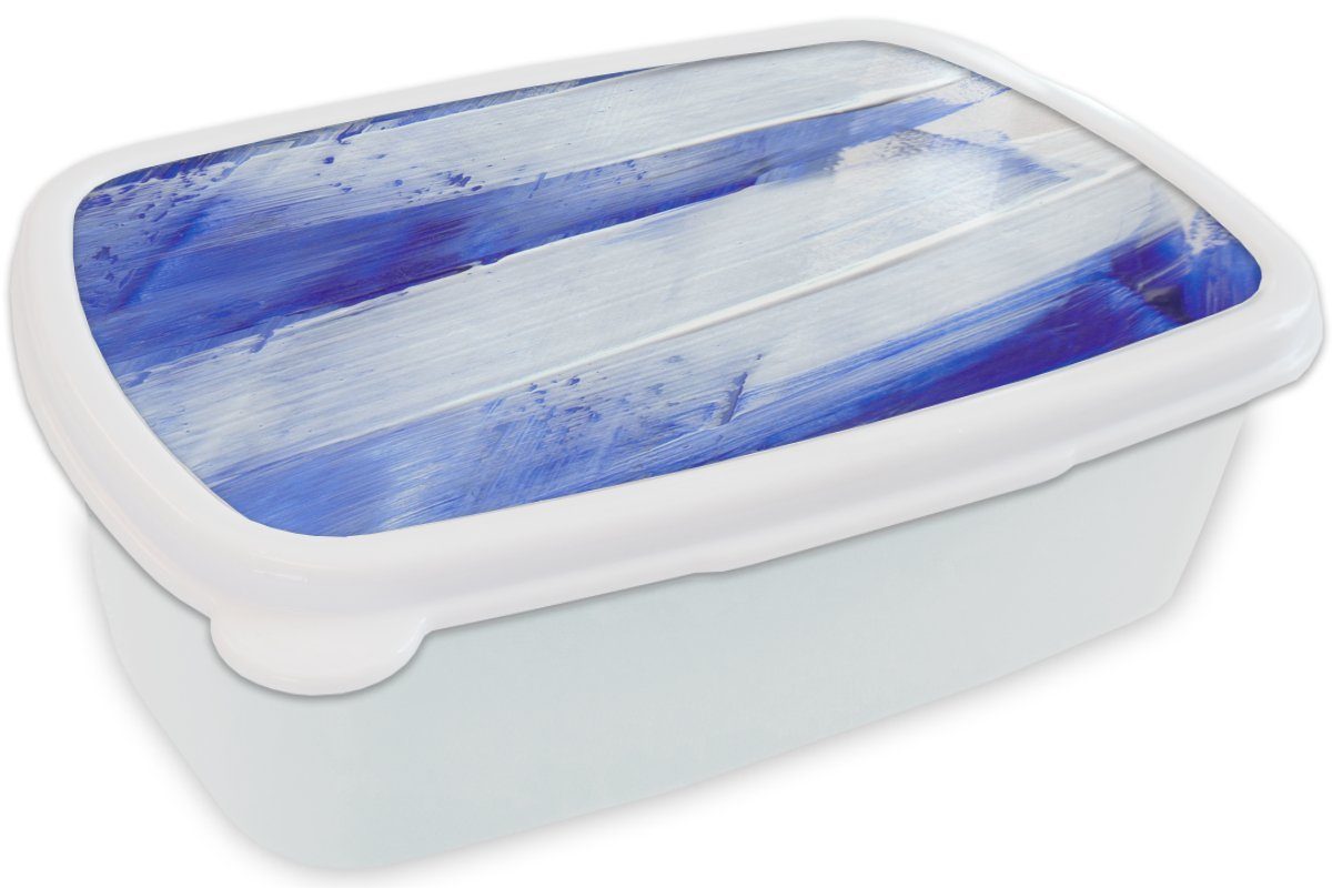 MuchoWow Lunchbox Farbe Brotdose, und Blau, Kunststoff, (2-tlg), für Design - - Erwachsene, Mädchen Jungs Brotbox und Kinder für weiß