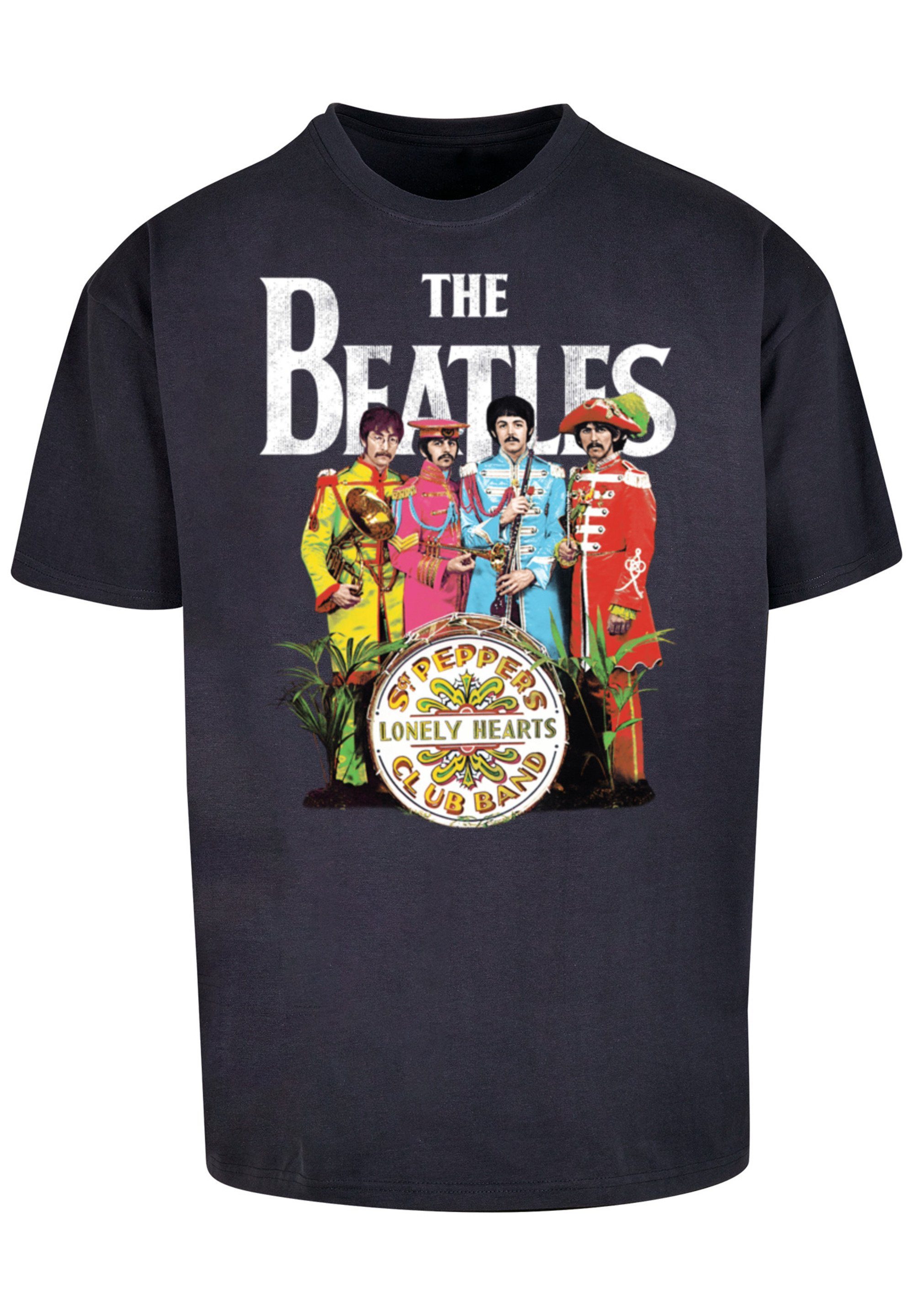 F4NT4STIC T-Shirt The Beatles Band Pepper Print Sgt navy Black