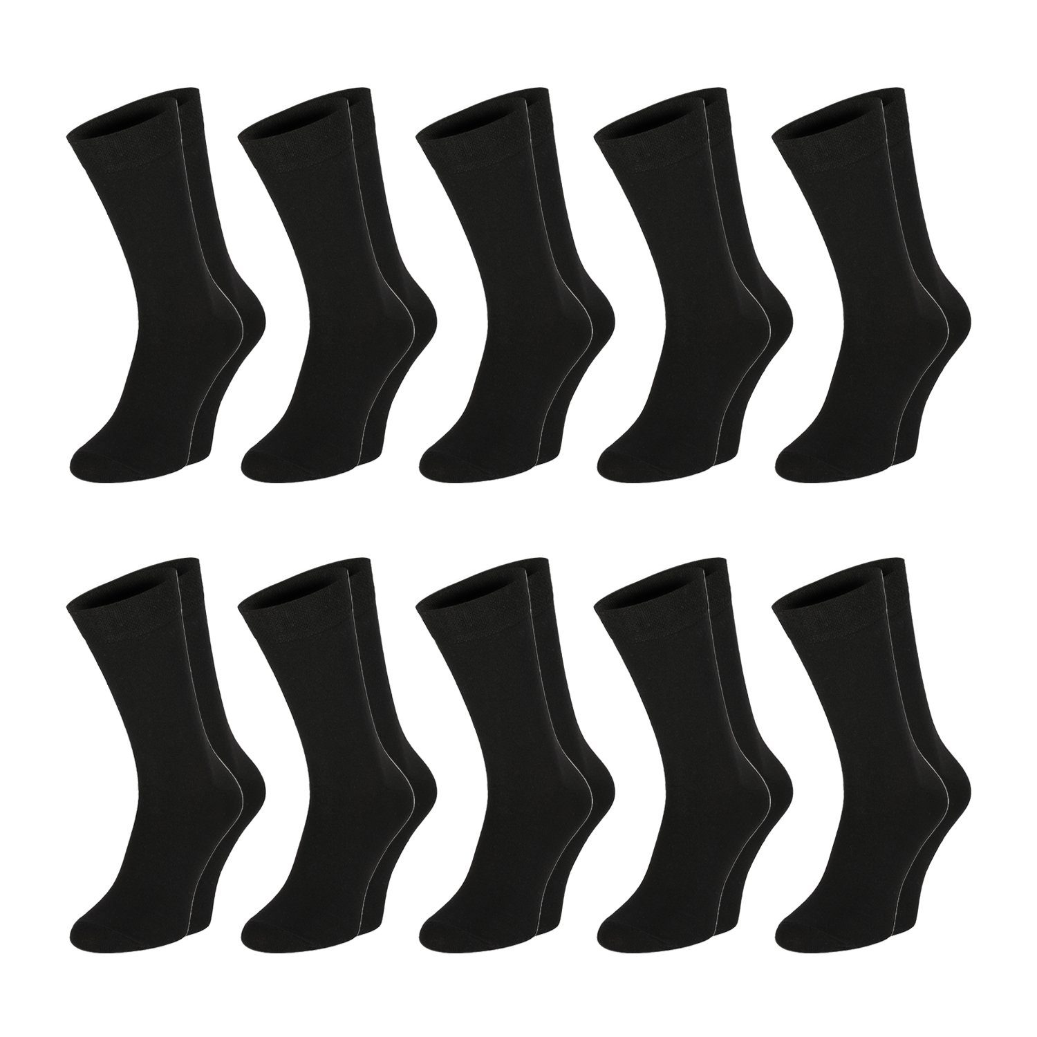 Chili Lifestyle Businesssocken Bestcare Langsocken schwarze Herrensocken Baumwollsocken (Multipack, 10-Paar, ein Design) Weichbund ohne Gummidruck