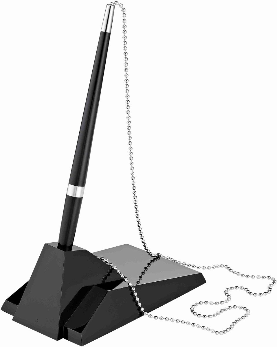 ALCO Kugelschreiber Kugelschreiberständer Kette 55cm schwarz