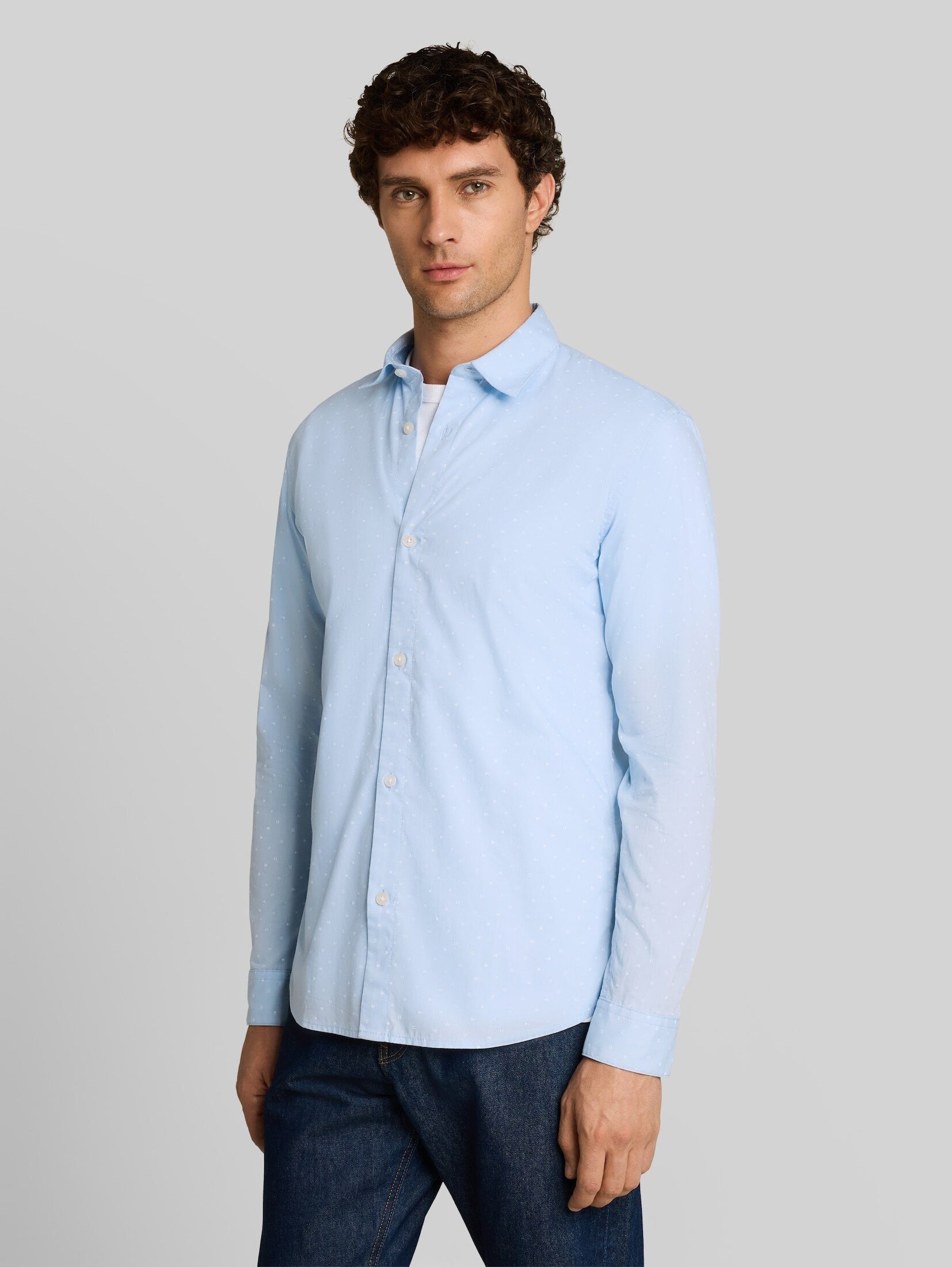 TOM TAILOR Denim Langarmhemd Blusen & Shirts Regular Fit Hemd mit Muster