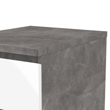 ebuy24 Nachttisch Nada Nachttisch mit 2 Schubladen, beton dekor,wei (1-St)