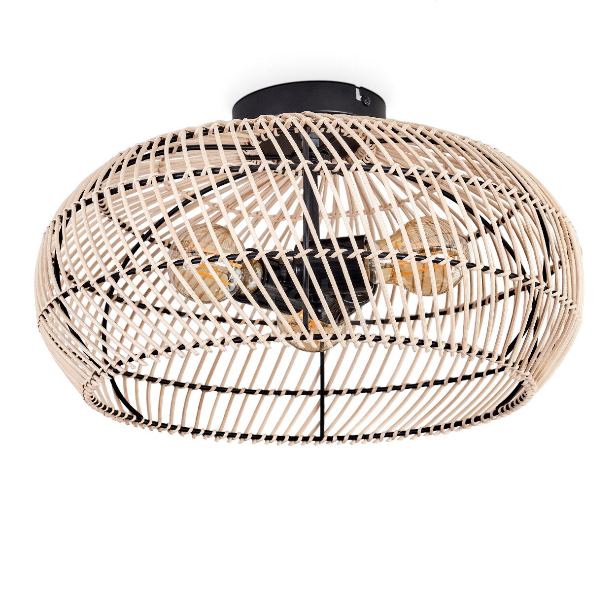 hofstein Deckenleuchte moderne Deckenlampe aus Metall/Bambus günstig online kaufen