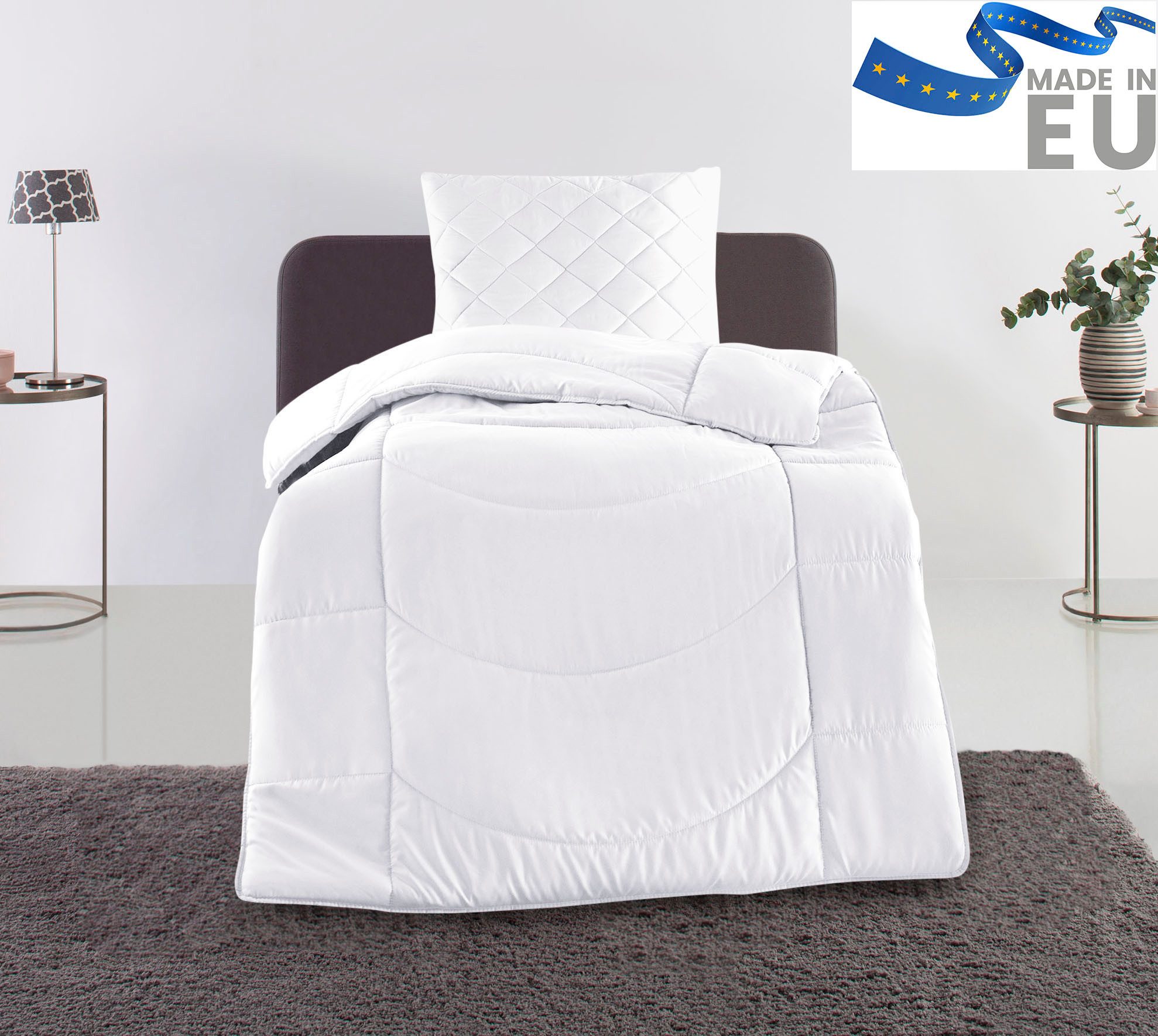 my home Steppbett + Kopfkissen Microlux, Bettdecke 135x200 cm, 155x220 cm, günstig online kaufen