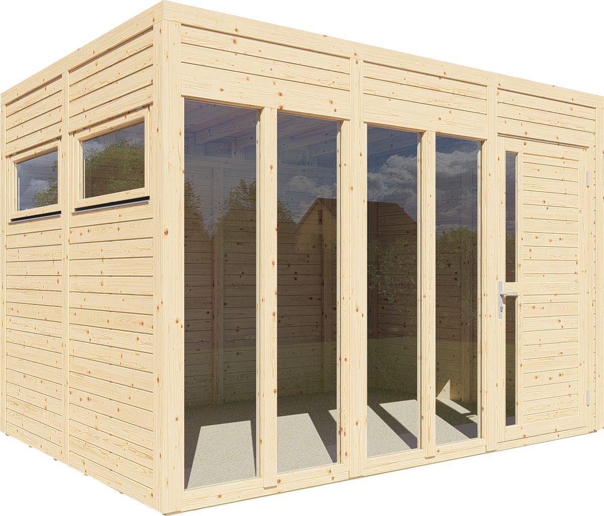 BERTILO Gartenhaus Cubus 3 Office, in verschiedenen Farben, BxT: 337x240 cm