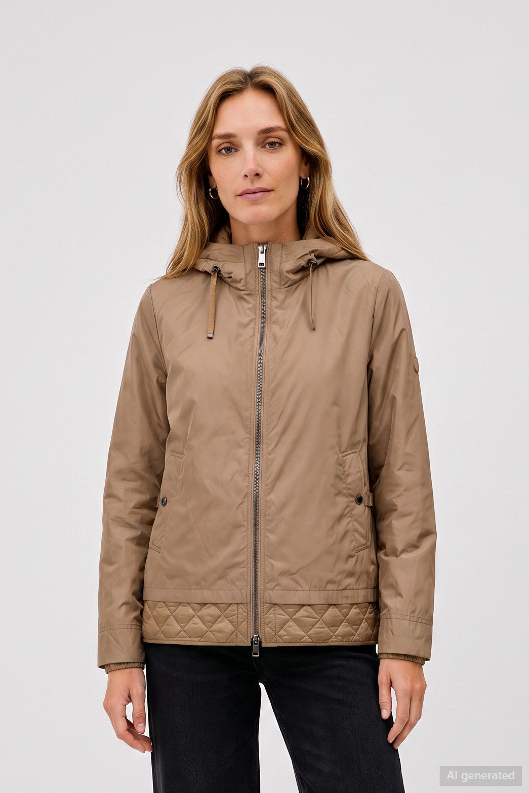 Barbara Lebek Outdoorjacke Damenjacke mit Steppdetails und 2-Wege-Reißverschluss