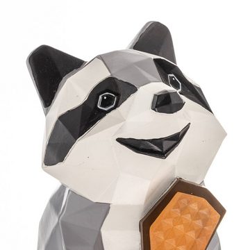 Lindby Dekolicht Racoon, LED-Leuchtmittel fest verbaut, Polyresin, Kunststoff, Schwarz, weiß, braun, grau, 1 flammig, inkl.