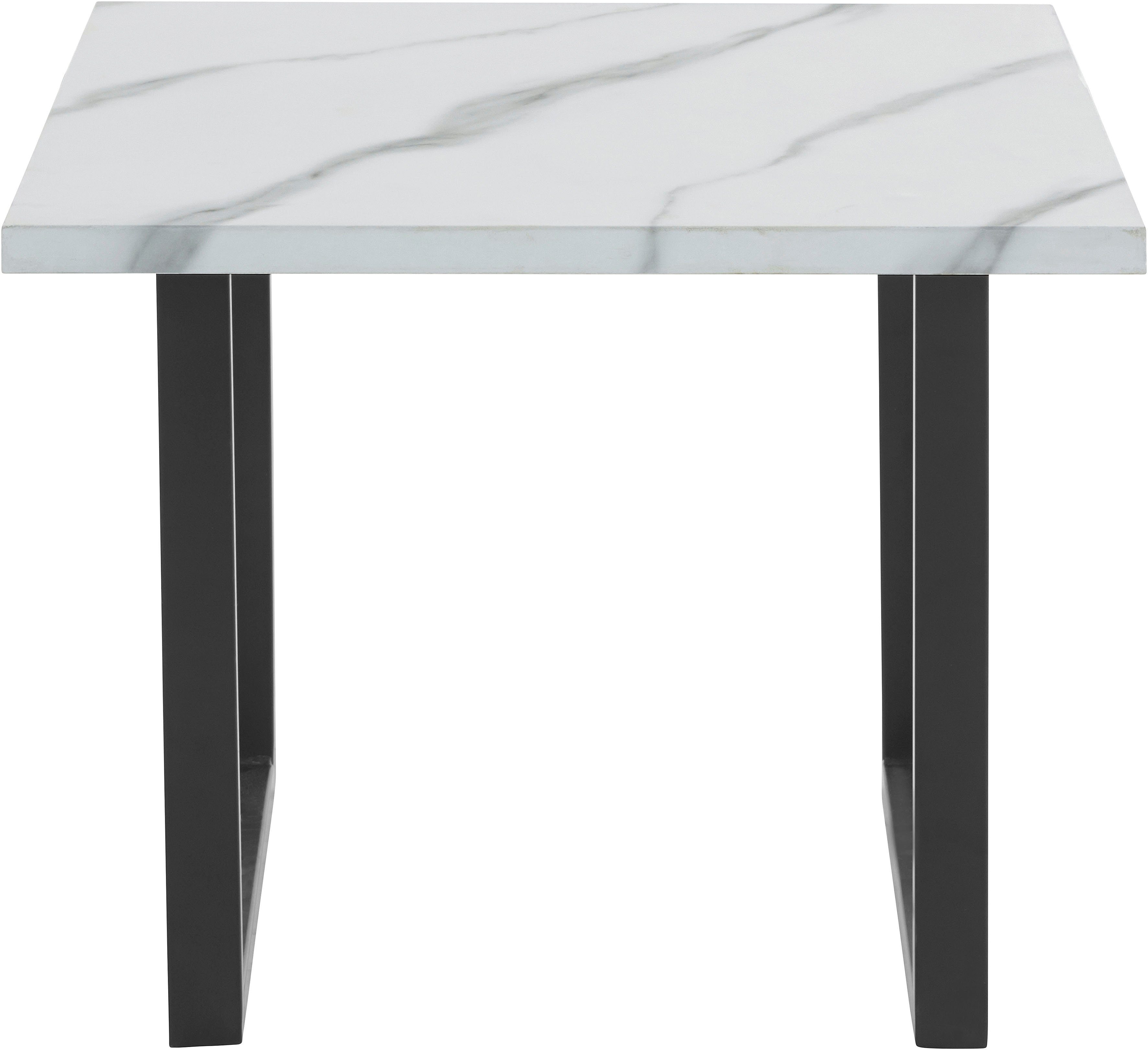 Places of Style Couchtisch Maddox, Tischplatte aus MDF in Marmor Optik,  Gestell aus Metall, Höhe 46 cm