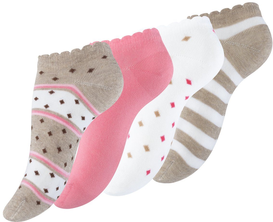 Vincent Creation® Sneakersocken - Geo Dots & Stripes (8-Paar) mit Wellenrandbündchen