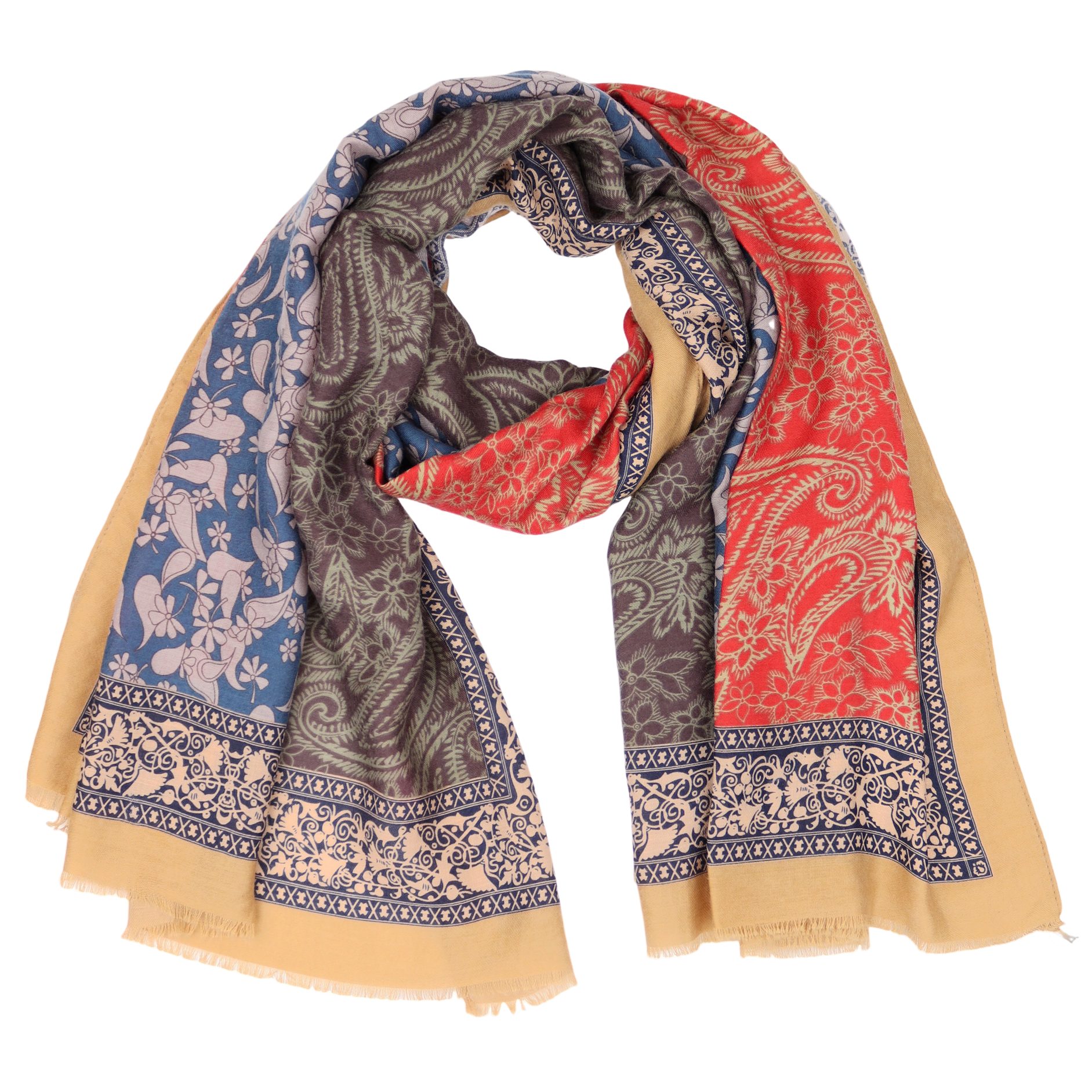 MIRROSI Modeschal Weich XXL ca.85x180cm Schal Bohemian Style, (Kollektion Herbst/Winter 2025), Damen Halstuch ideal für Herbst und Winter oder Ganzesjahr