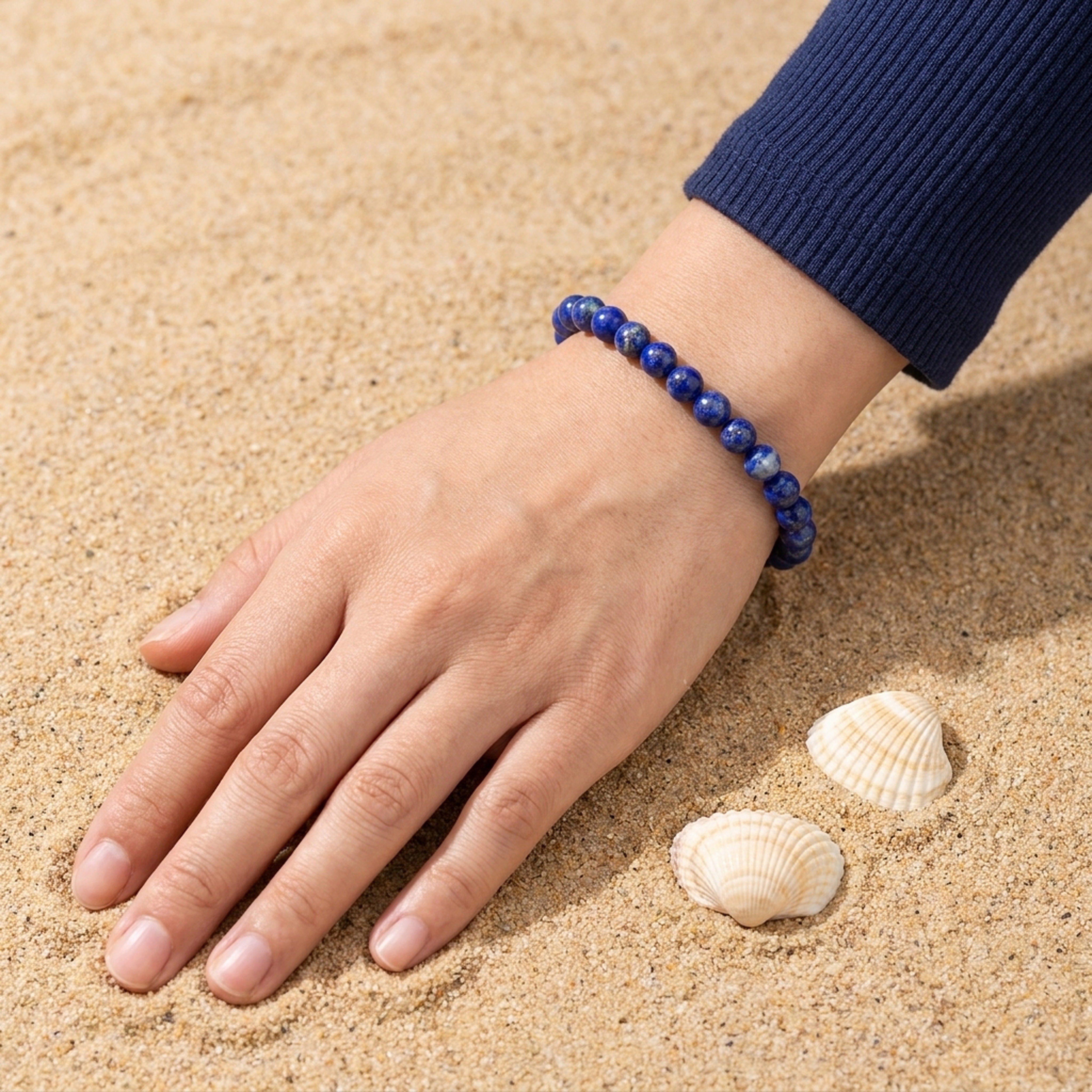Lebensquelle Plus Armband Lapislazuli Kugelarmband, 6mm – Bild 3 von 3