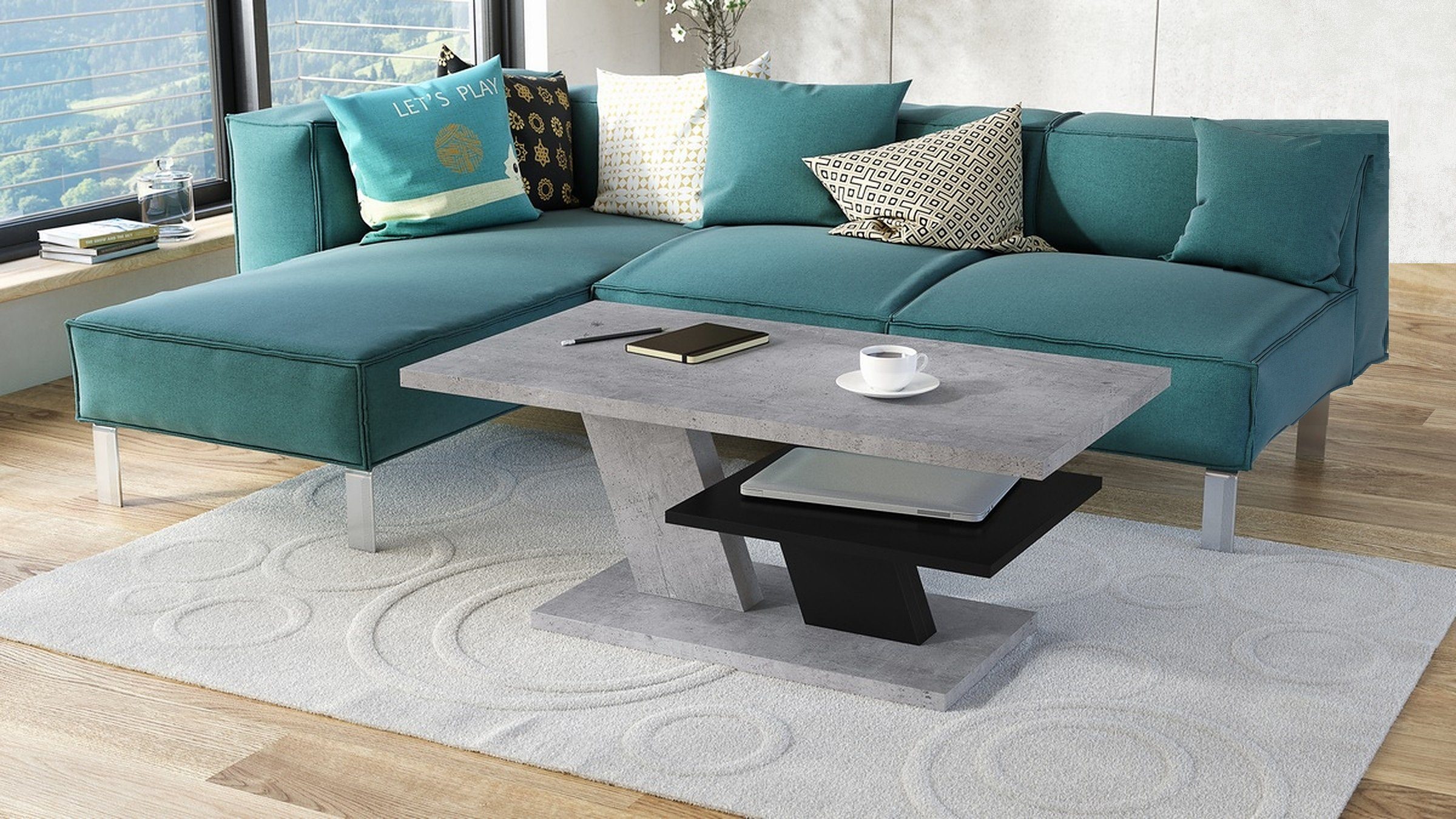 Mazzoni Couchtisch Cliff Beton Betonoptik / günstig online kaufen