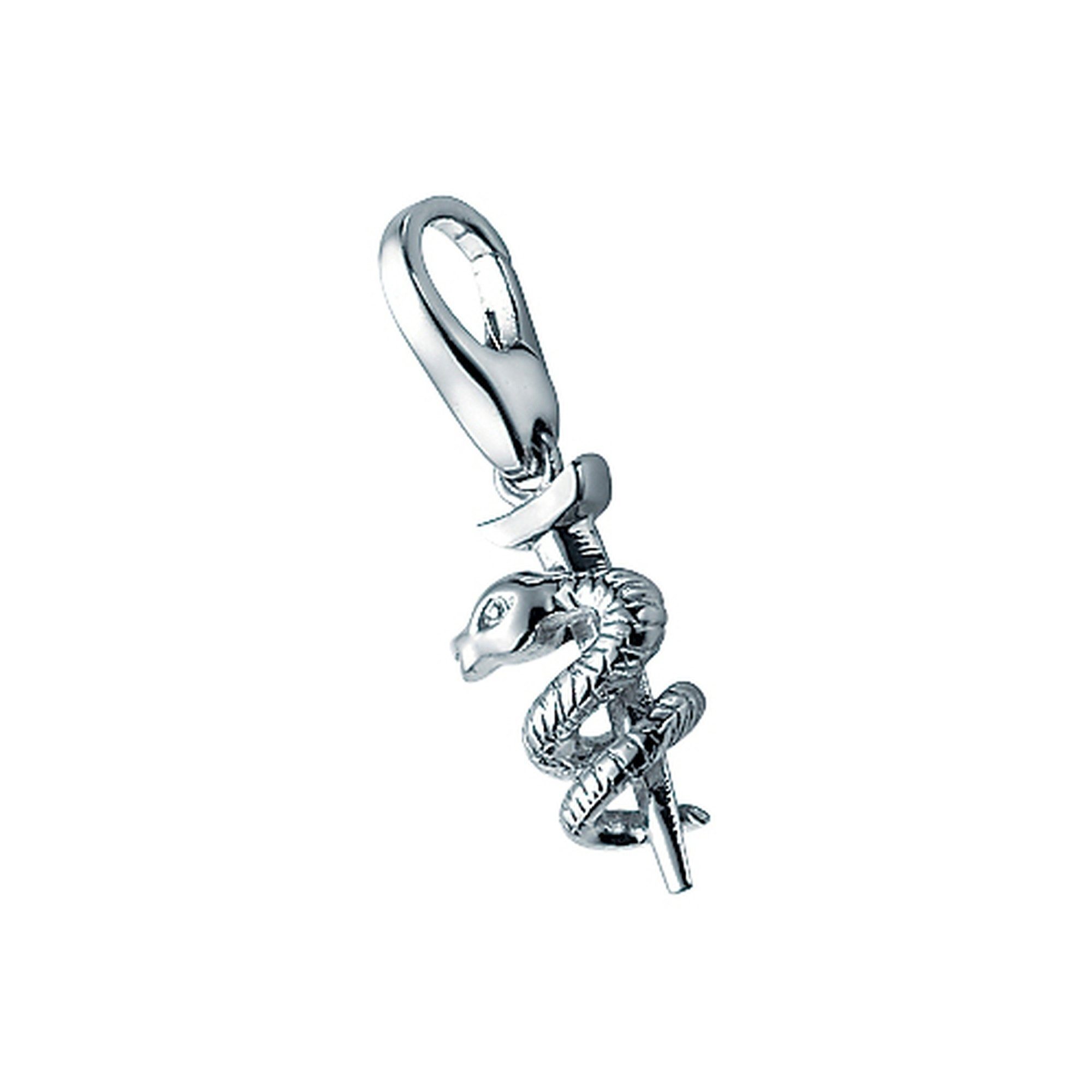 GIORGIO MARTELLO MILANO Charm-Einhänger Aeskulapstab, Silber 925