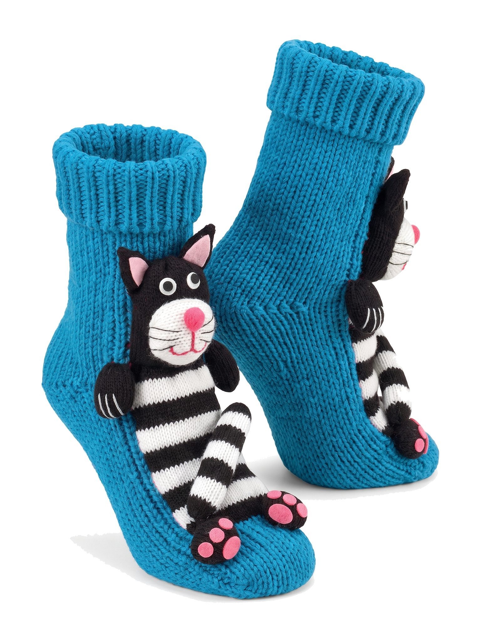 Black Snake ABS-Socken Stoppersocken 3D Hundemotiv warme Hausschuhsocken für Kinder und Damen (Packung, 1-Paar, Ausführung zufällig 25/29) Winter-Haussocken aus grobem Strick wie handgestrickt mit Noppensohle