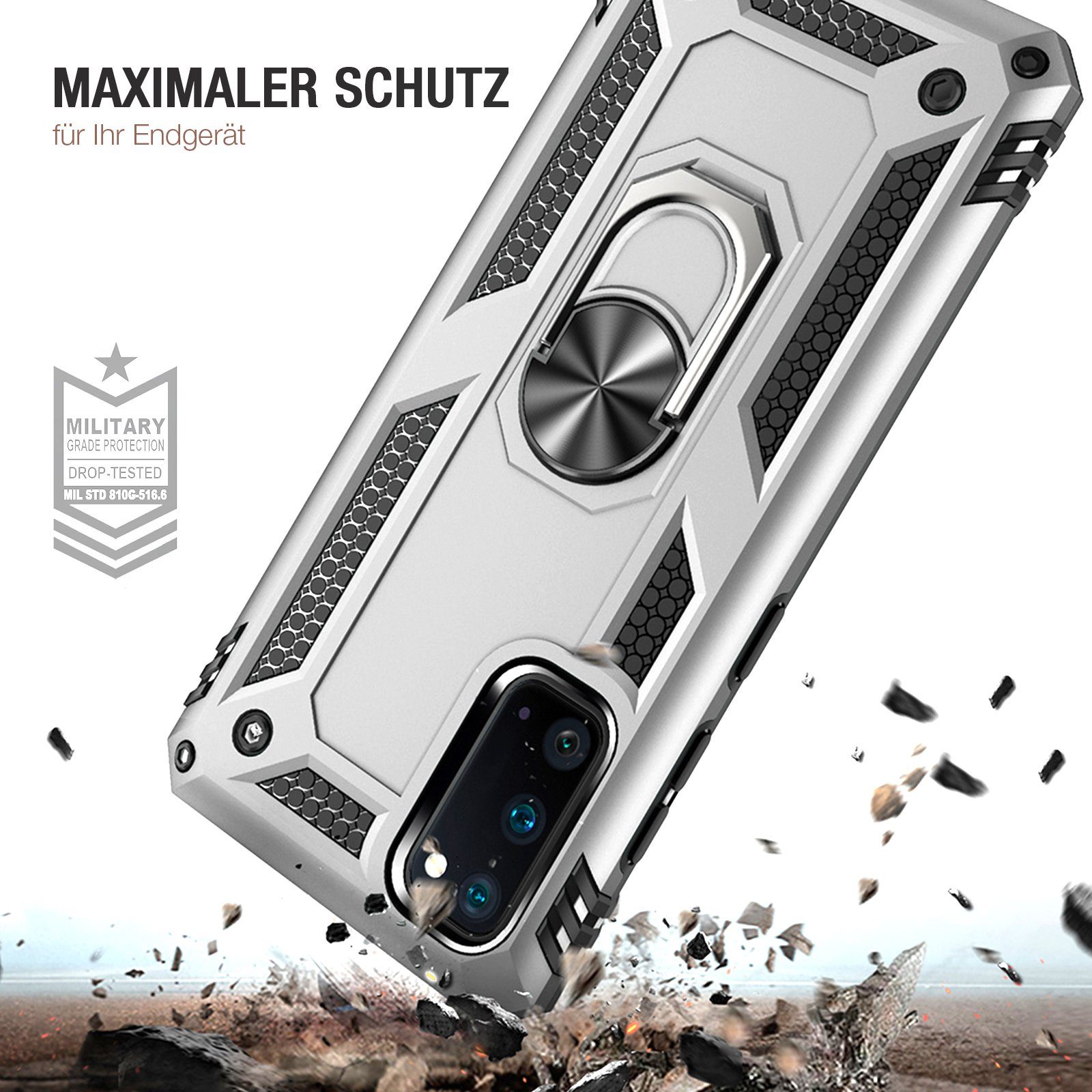 Tec-Expert Handyhülle Outdoor Cover Hülle für Samsung Galaxy S20 6.2 Zoll, 6.2, Premium Hülle aus verstärktem Polycarbonat
