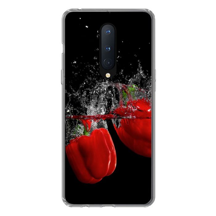 MuchoWow Handyhülle Paprika - Gemüse - Stilleben - Wasser - Rot Phone Case Handyhülle OnePlus 8 Silikon Schutzhülle