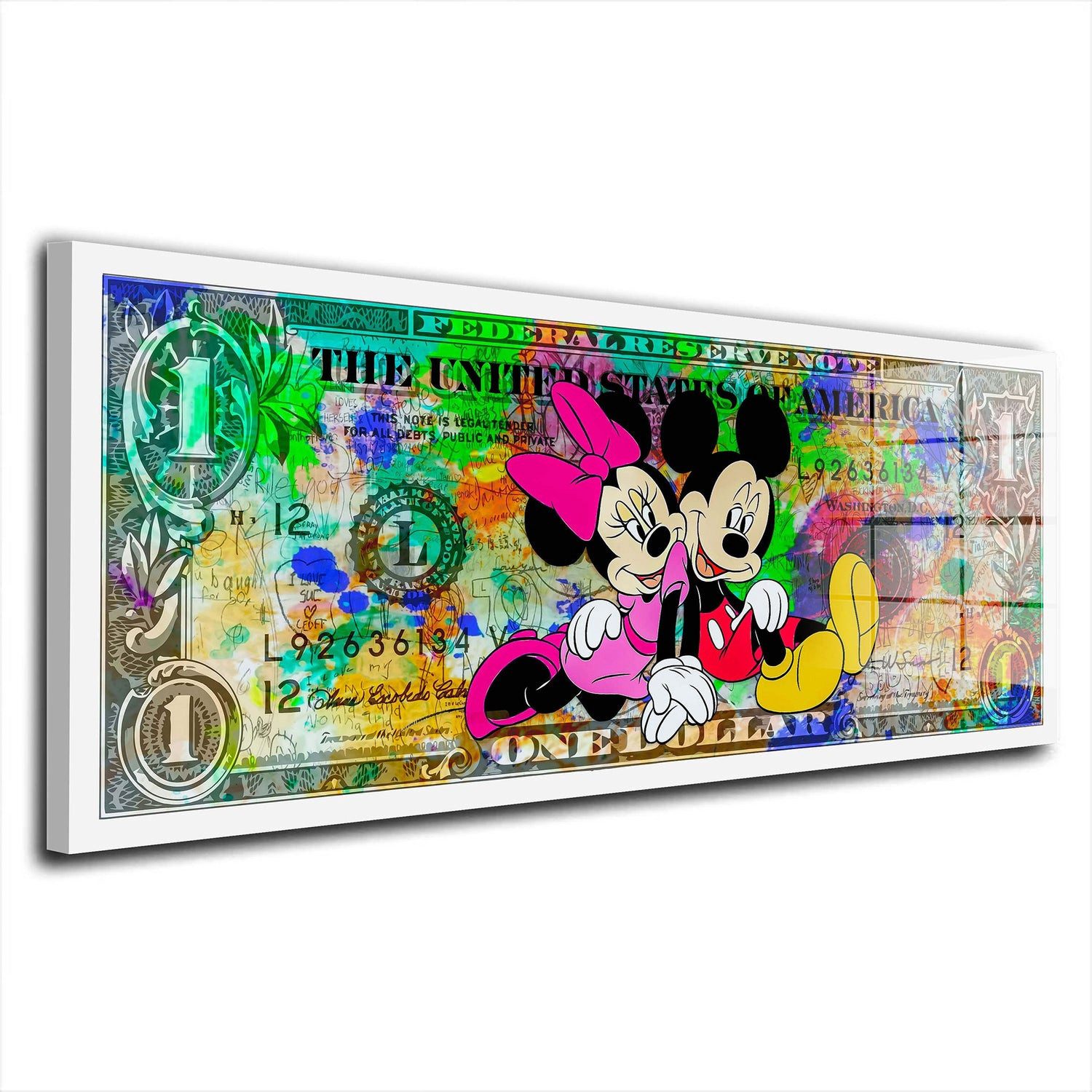 Artedinoi Acrylglasbild Minnie Pop Art Kunstwerk Comic Acrylglas Wandbild Bild Wanddeko Wohnzi