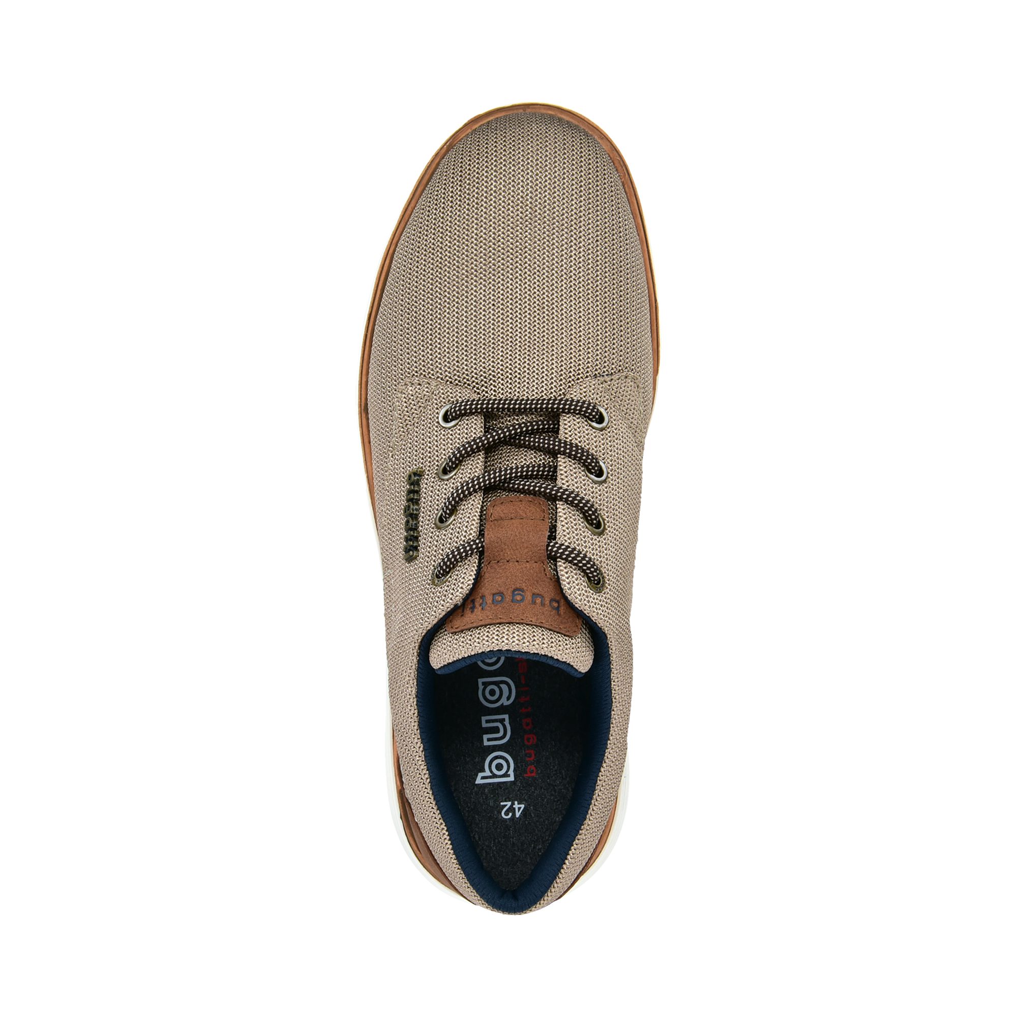 bugatti Schnürschuh Schnürschuh, Halbschuh mit Kontrastbesatz an der Ferse