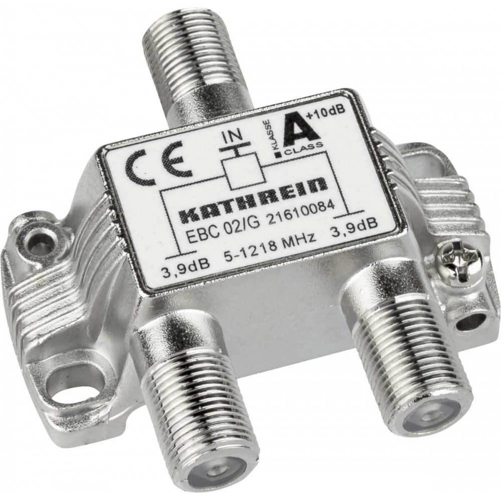 Kathrein Kathrein EBC 02/G Antennenverteiler 2-fach, 5-1218 MHz. Dachantenne (störungsfreie Übertragung), Hochwertige Schirmungsklasse A