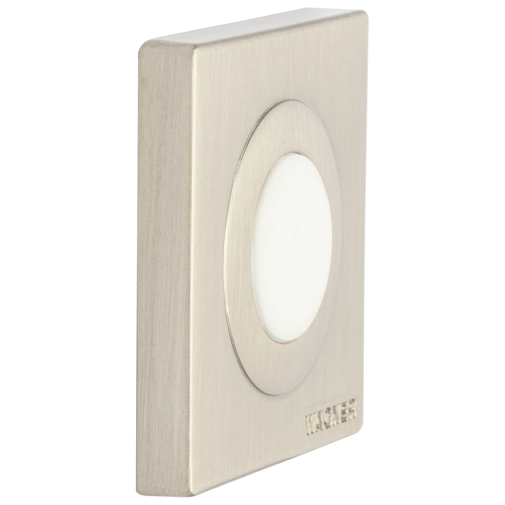 WAGNER design yourself Wandtürstopper Wandtürstopper SCREW OR GLUE eckig - diverse Größen und Farben, aus Metall in Edelstahl-Optik gebürstet, Puffer Kautschuk, zum Schrauben oder Kleben